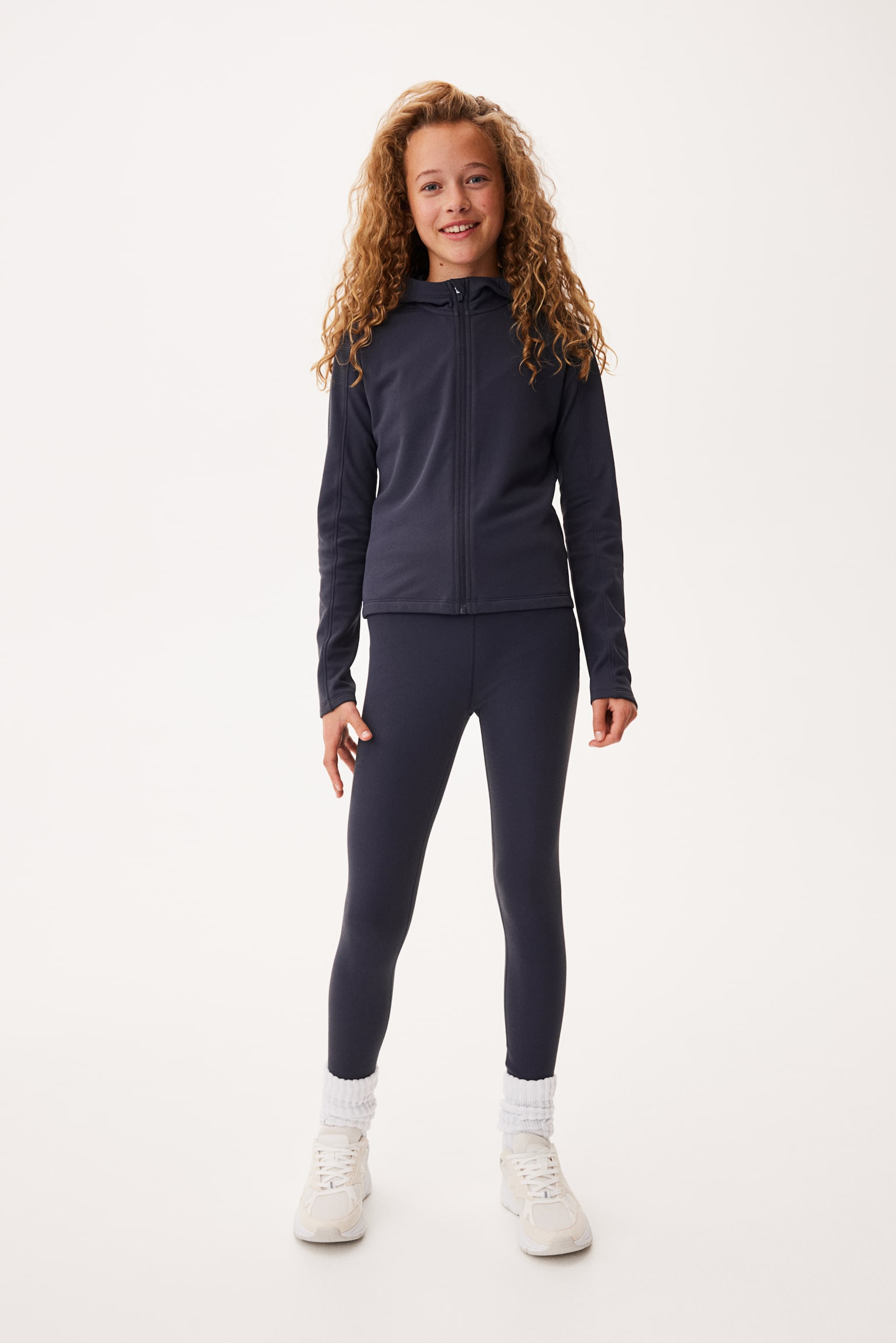 DryMove™ Warm sports tights - Navy blue/Black - 3