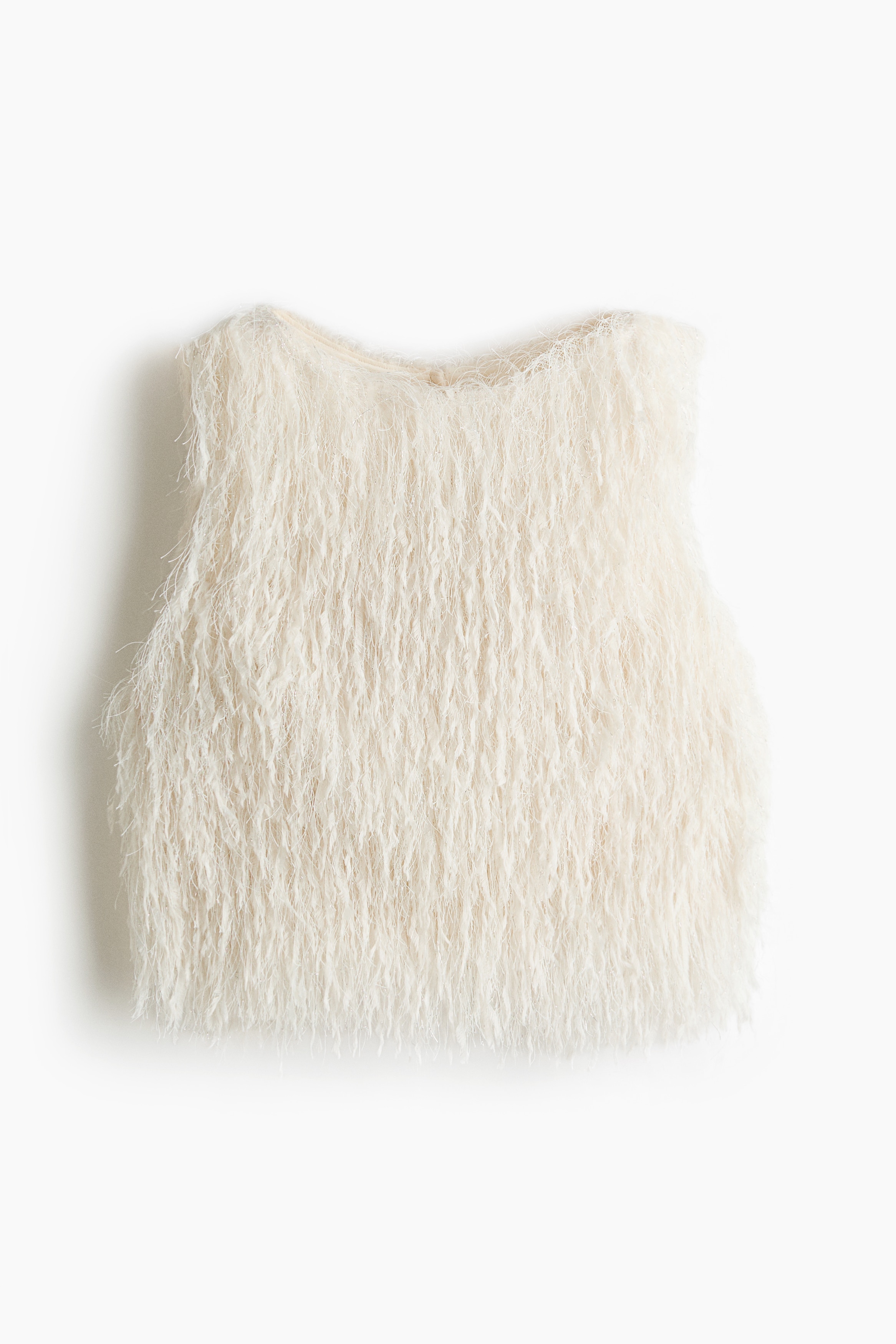 Fringed Cropped Top - Cream