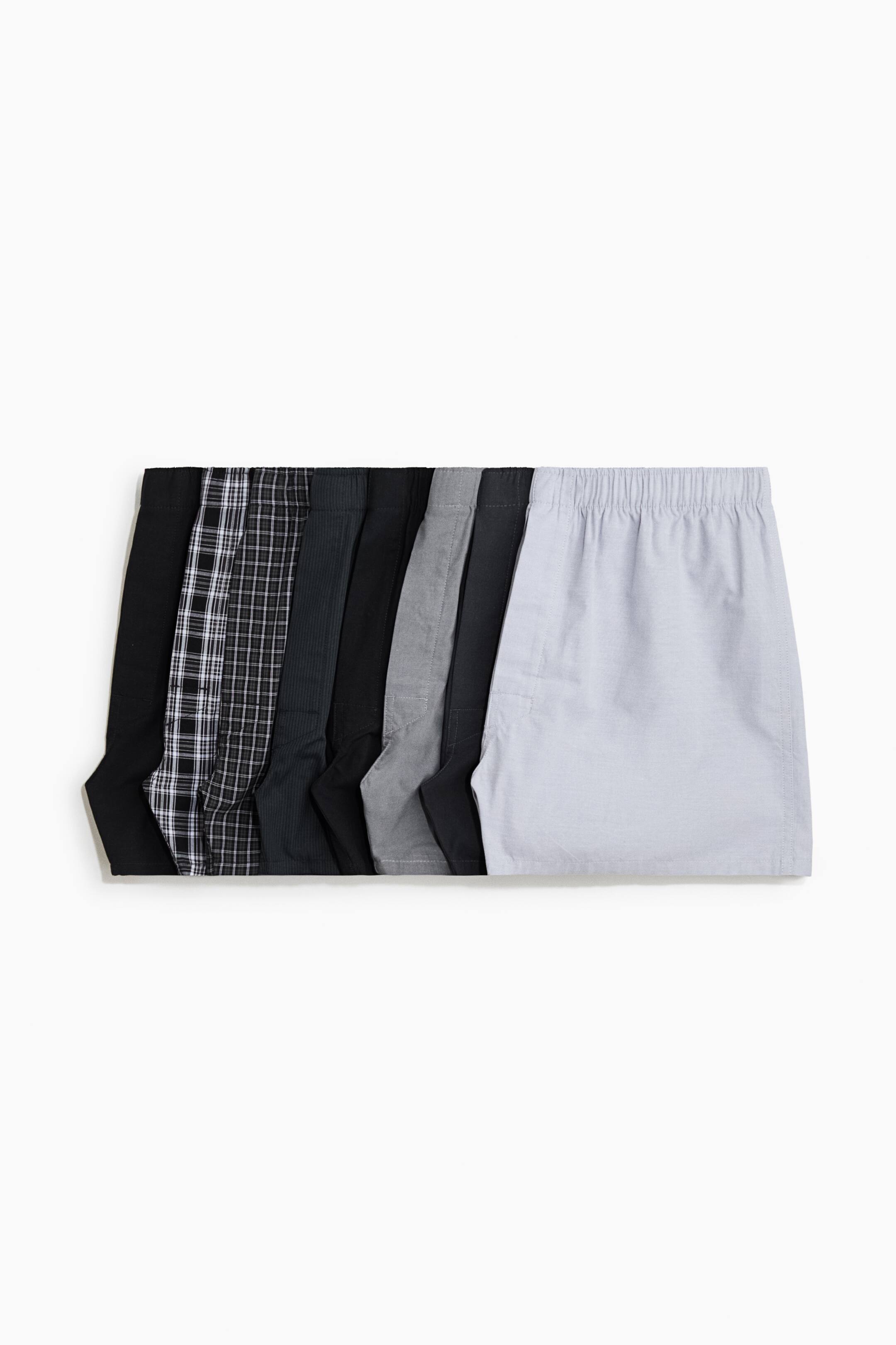 View larger image: 8-pack woven boxer shorts - Black/Dark grey/Light grey - Men | H&M 1