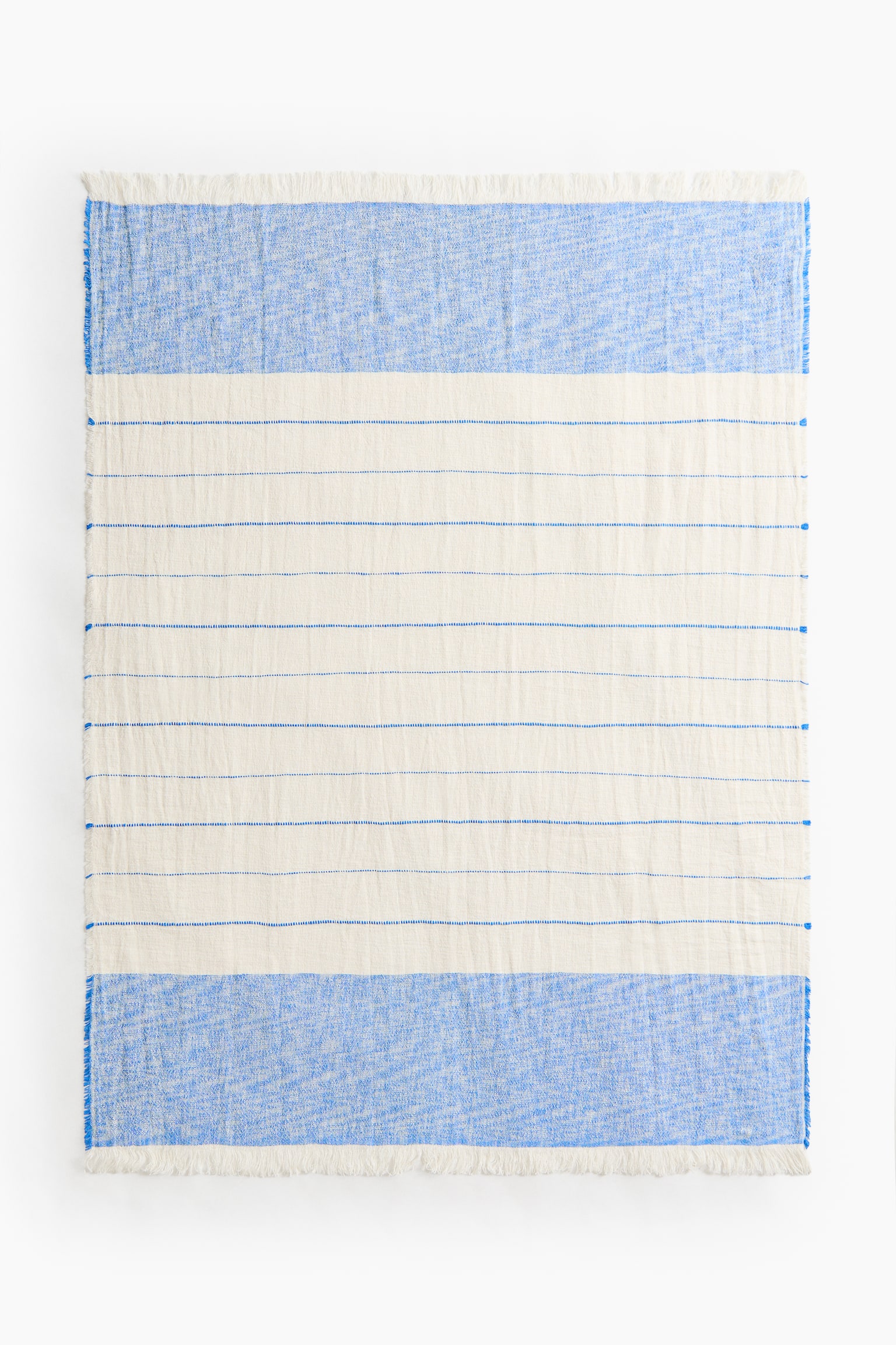 Linen-blend blanket - Blue/Cream/Beige/Cream/Yellow/Cream/Dark grey/Cream - 4