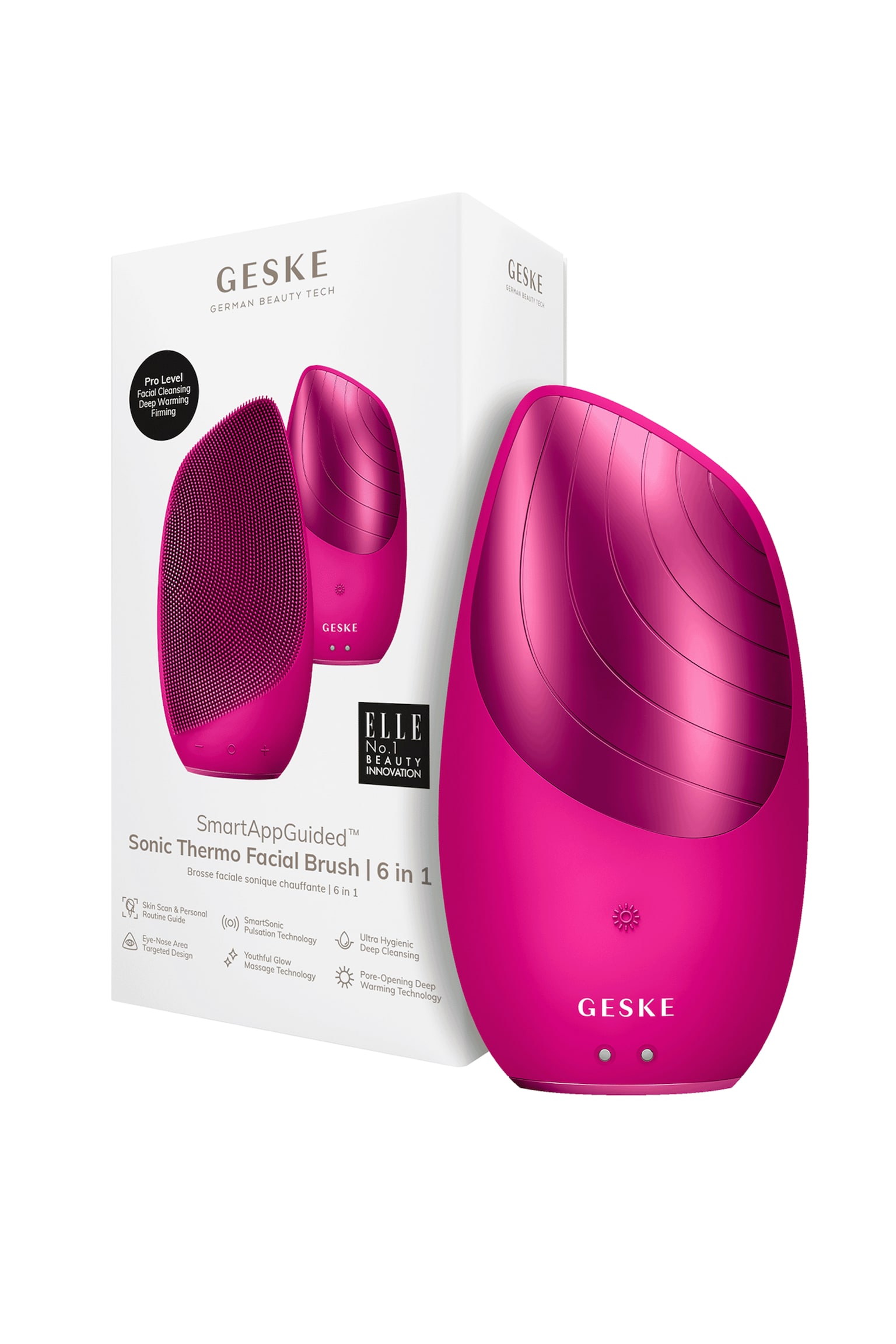 Sonic Thermo Facial Brush  6 In 1 - Magenta/Gray - 4