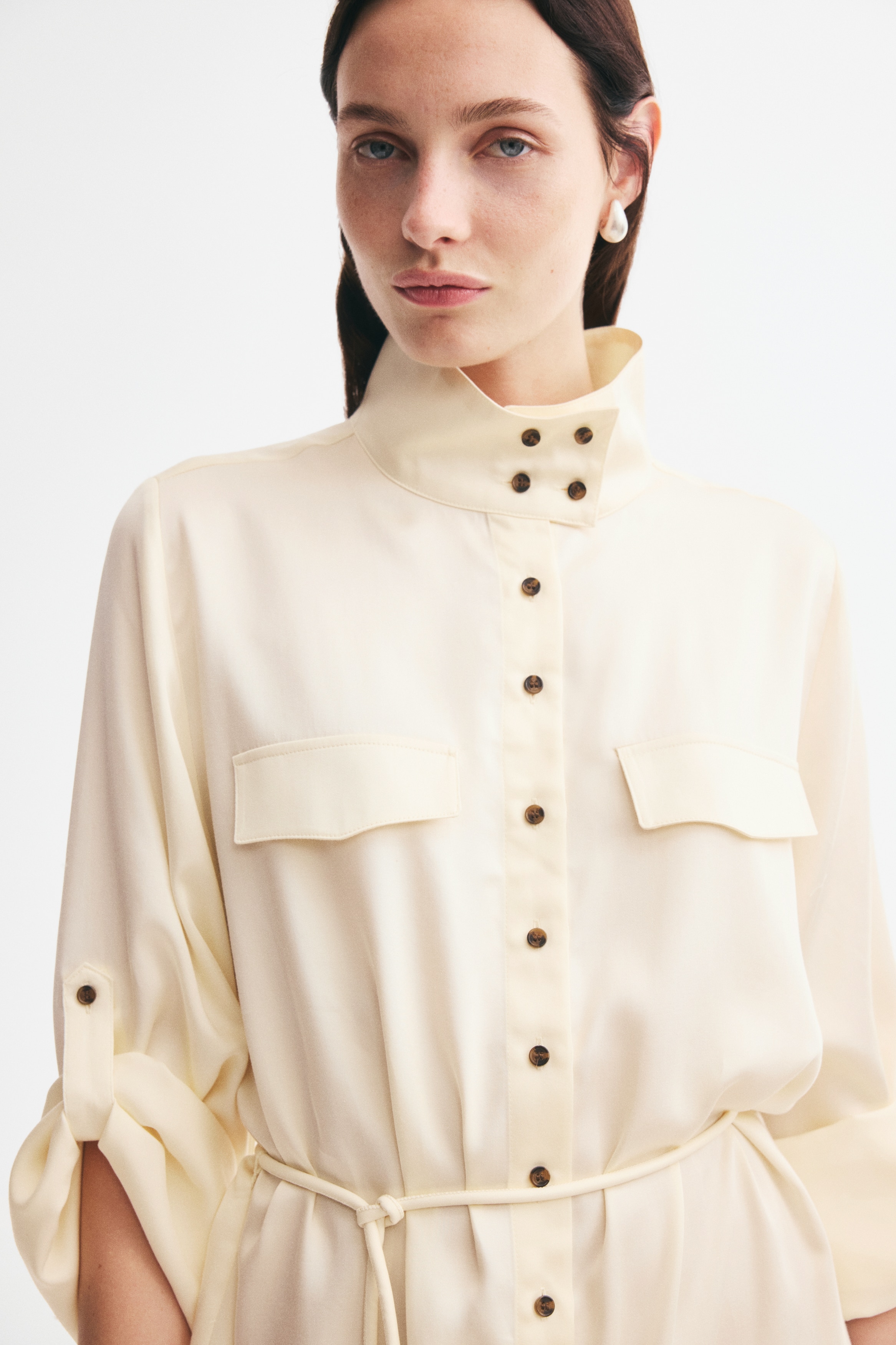 Funnel-Collar Shirt Dress thumbnail 2