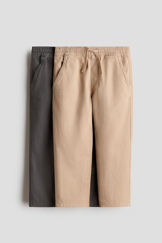 Детские брюки H&M 2-Pack Cotton Pull-On Pants