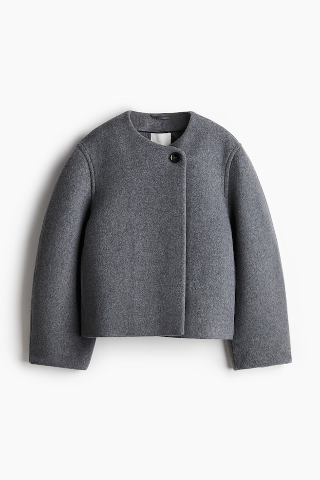 Wool-blend jacket - Grey marl - 1