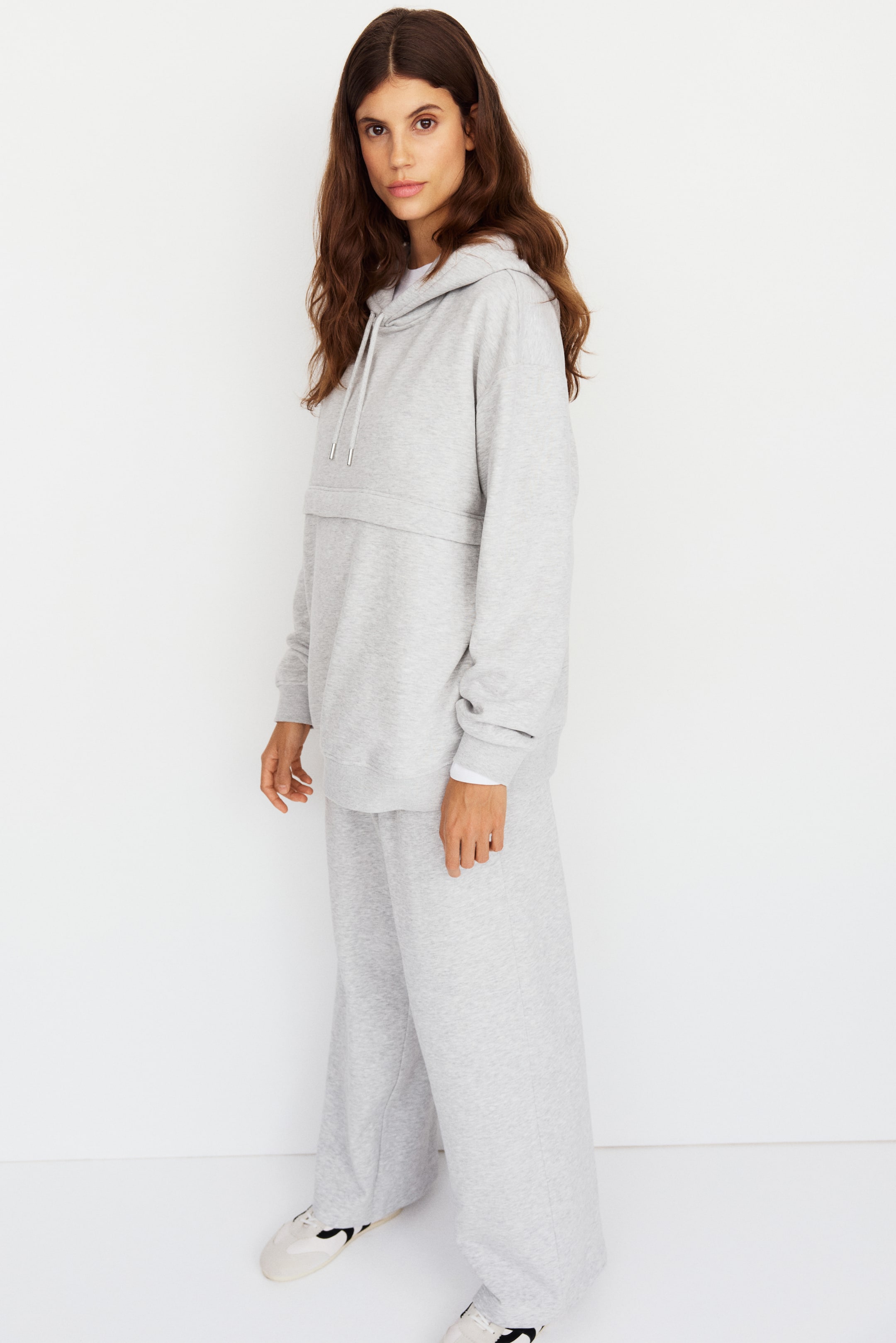 查看大圖: MAMA 產前/產後哺乳連帽上衣 - 淺灰混色 - Ladies | H&M 4