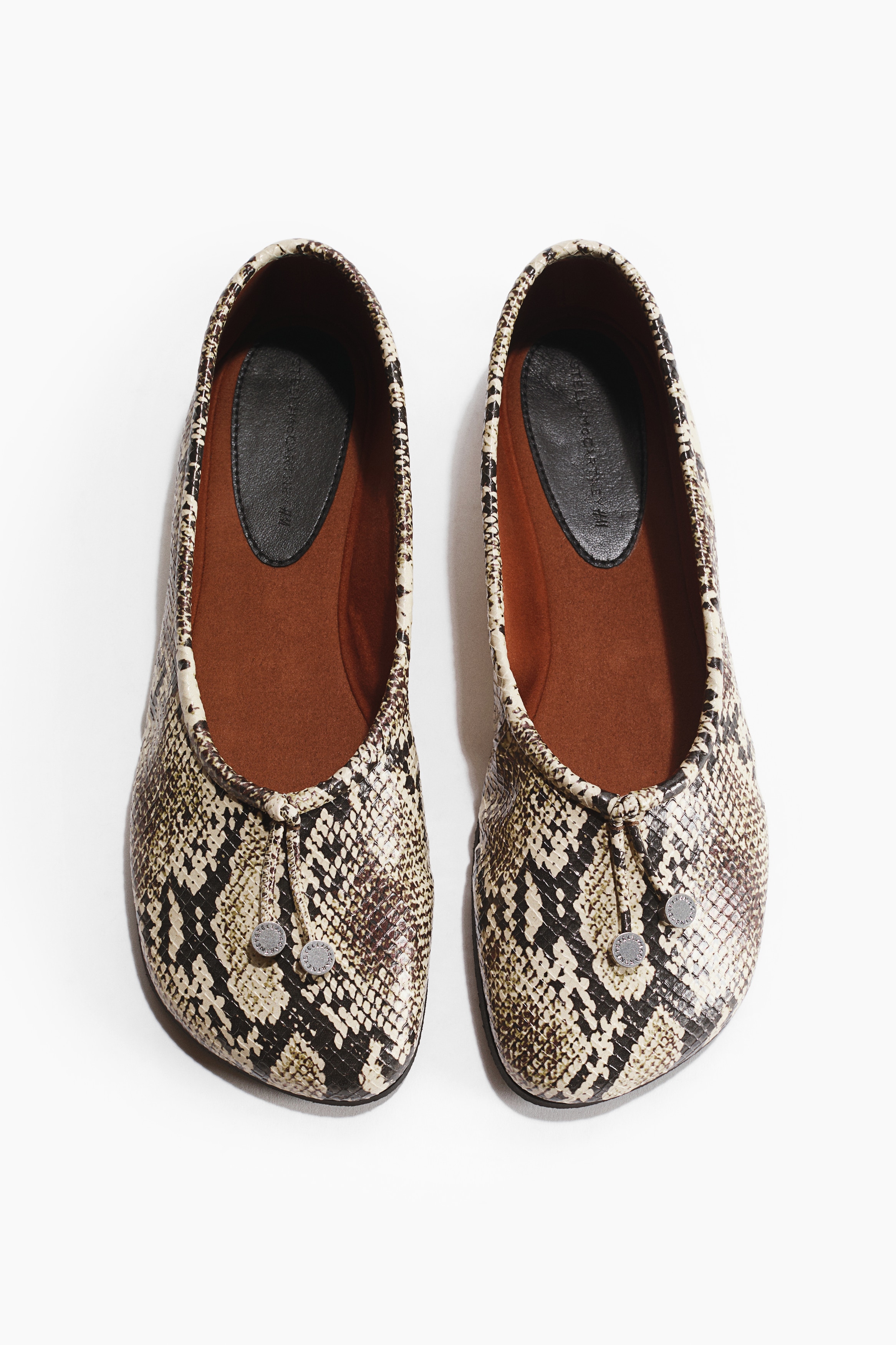 Snakeskin-Print Flats