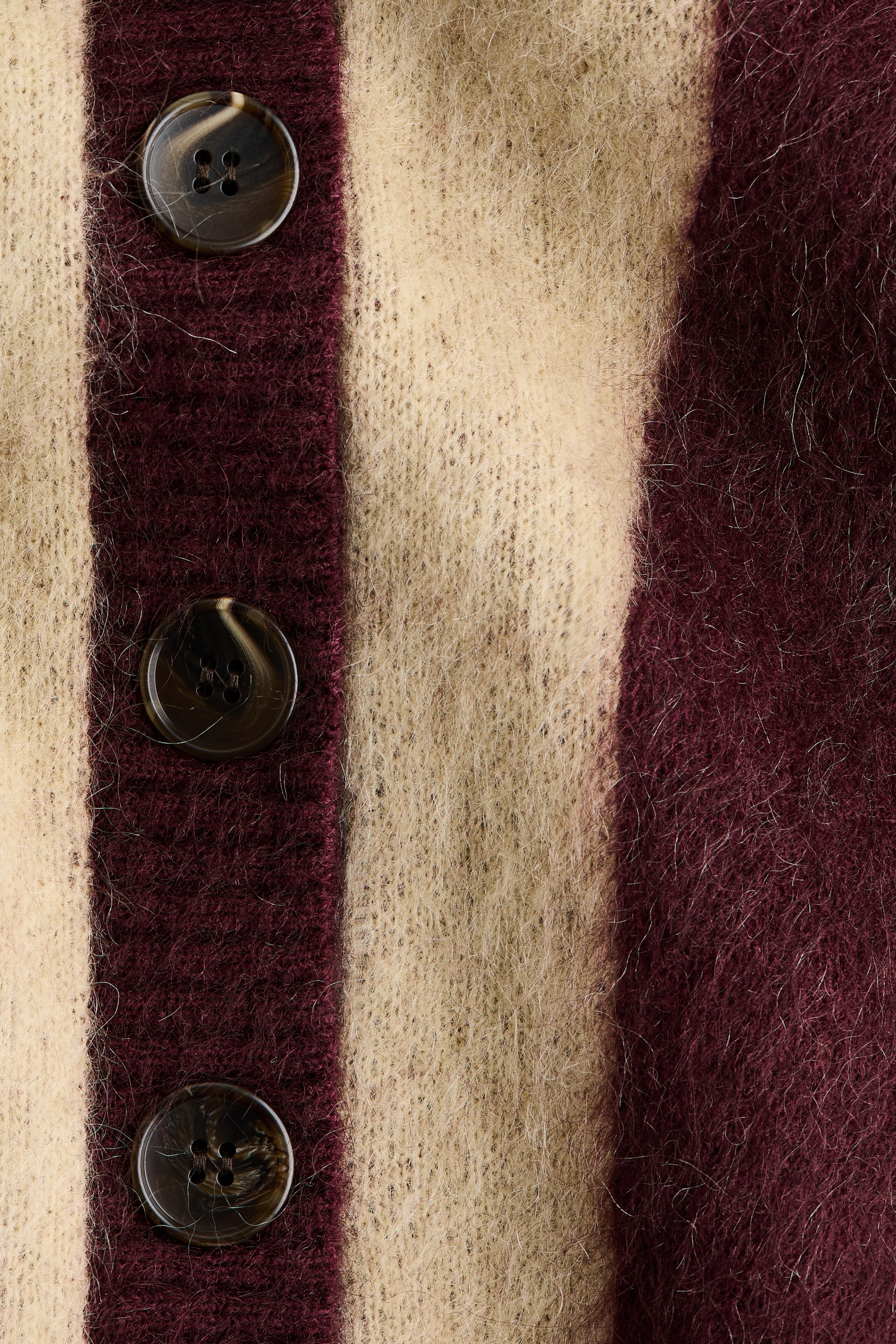 View larger image: Jacquard-knit mohair-blend cardigan - Burgundy/Zebra print - Ladies | H&M IN 2