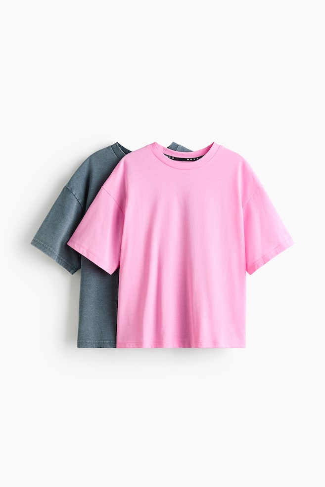 Pack de 2 camisetas boxy con DryMove™ Relaxed Fit - Rosa/Gris oscuro/Azul claro/Blanco/Verde aceituna/Negro - 1