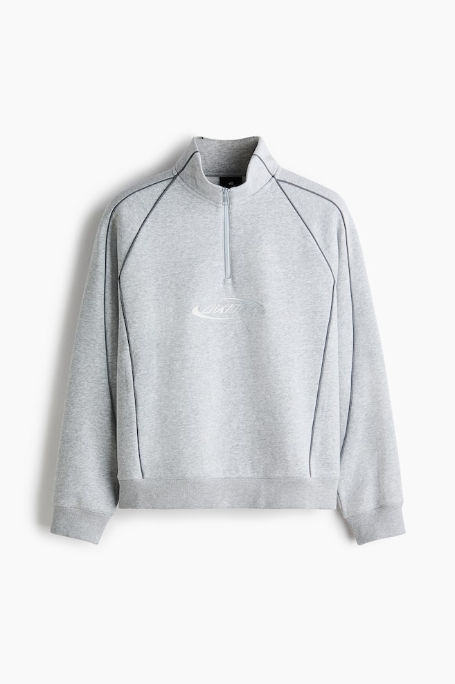 Loose Fit Zip-top sweatshirt - Grey marl/Akito - 1