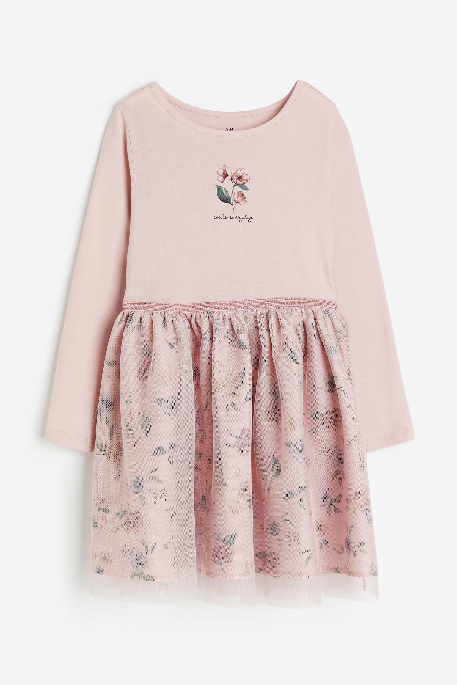 Tulle Skirt Jersey Dress - Dusty pink/Smile Everyday/Cream/Reindeer - 1