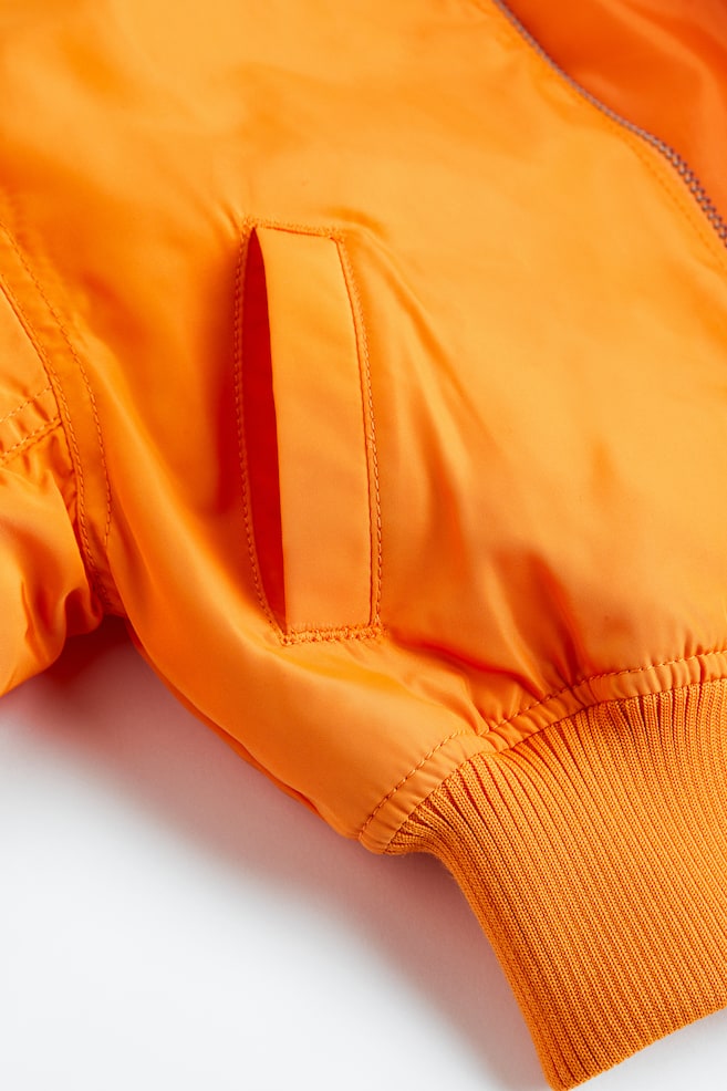 Padded bomber jacket - Orange/Dunkles Khakigrün/Schwarz - 4