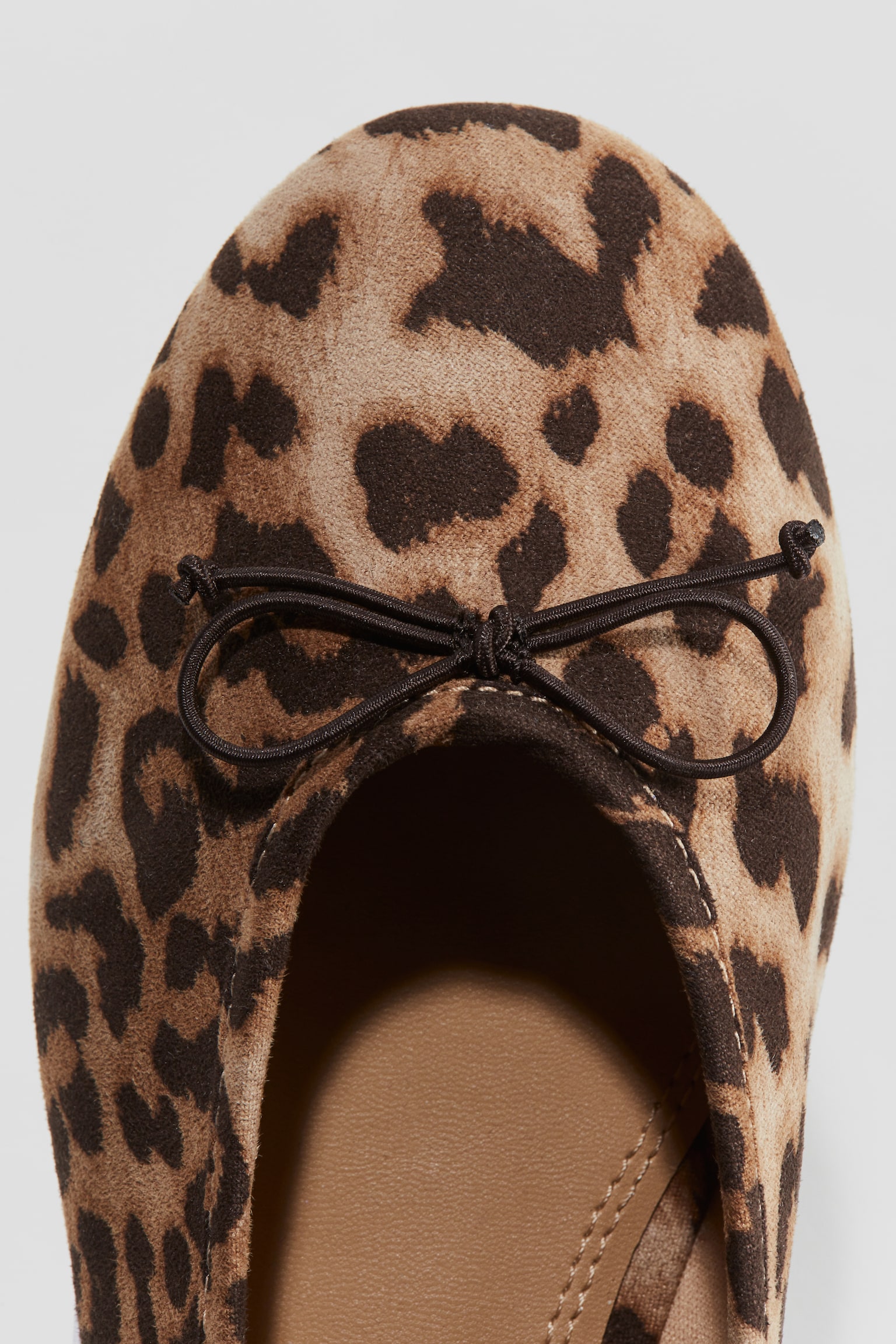 Bow-detail ballet pumps - Beige/Leopard-print/Black - 3