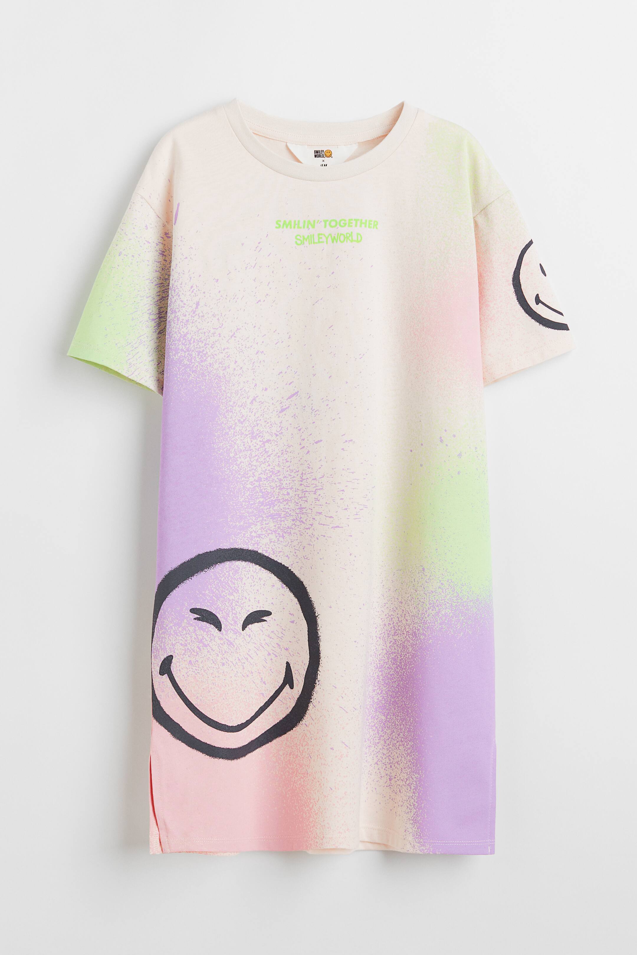 View larger image: Oversized printed T-shirt dress - Natural white/SmileyWorld - Kids | H&M IN 1