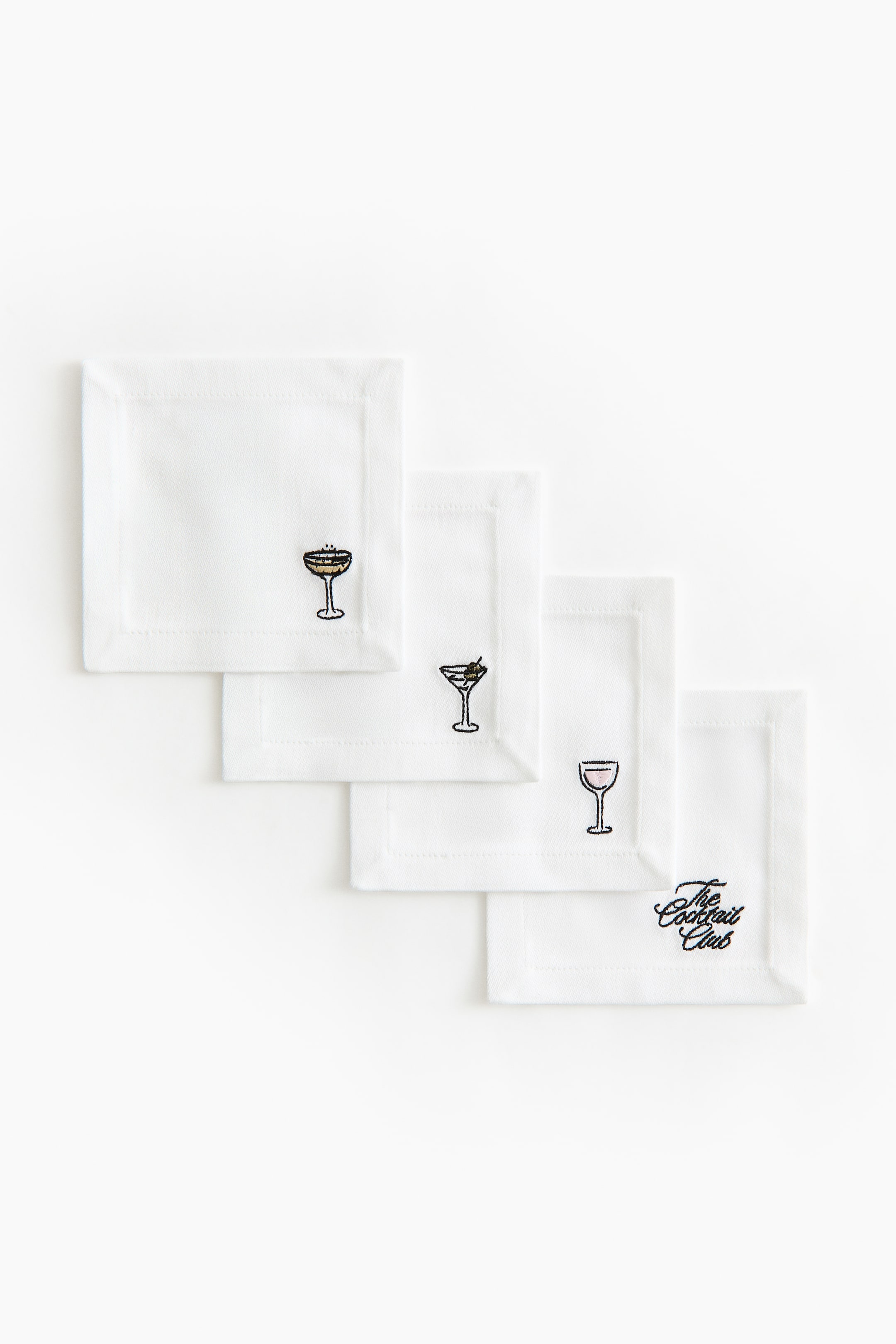 Ver imagen más grande: Pack de 4 posavasos bordados - Blanco - HOME | H&M ES 2