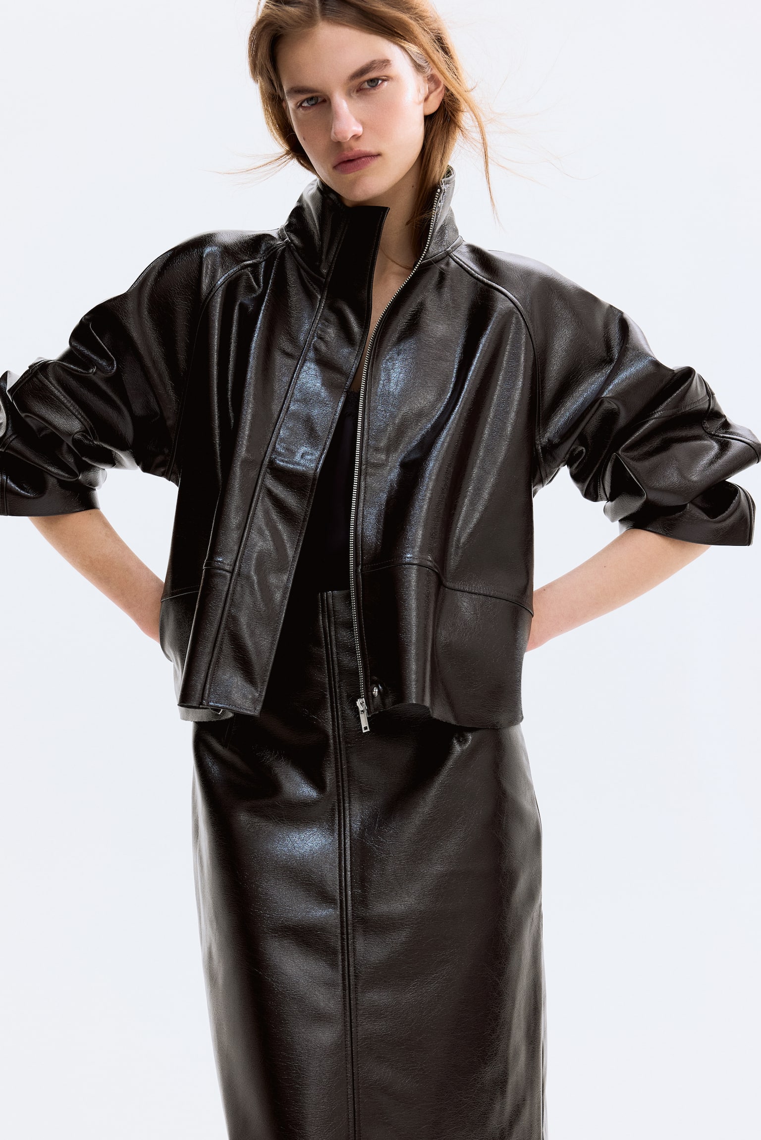 Coated jacket - Dark brown - 5