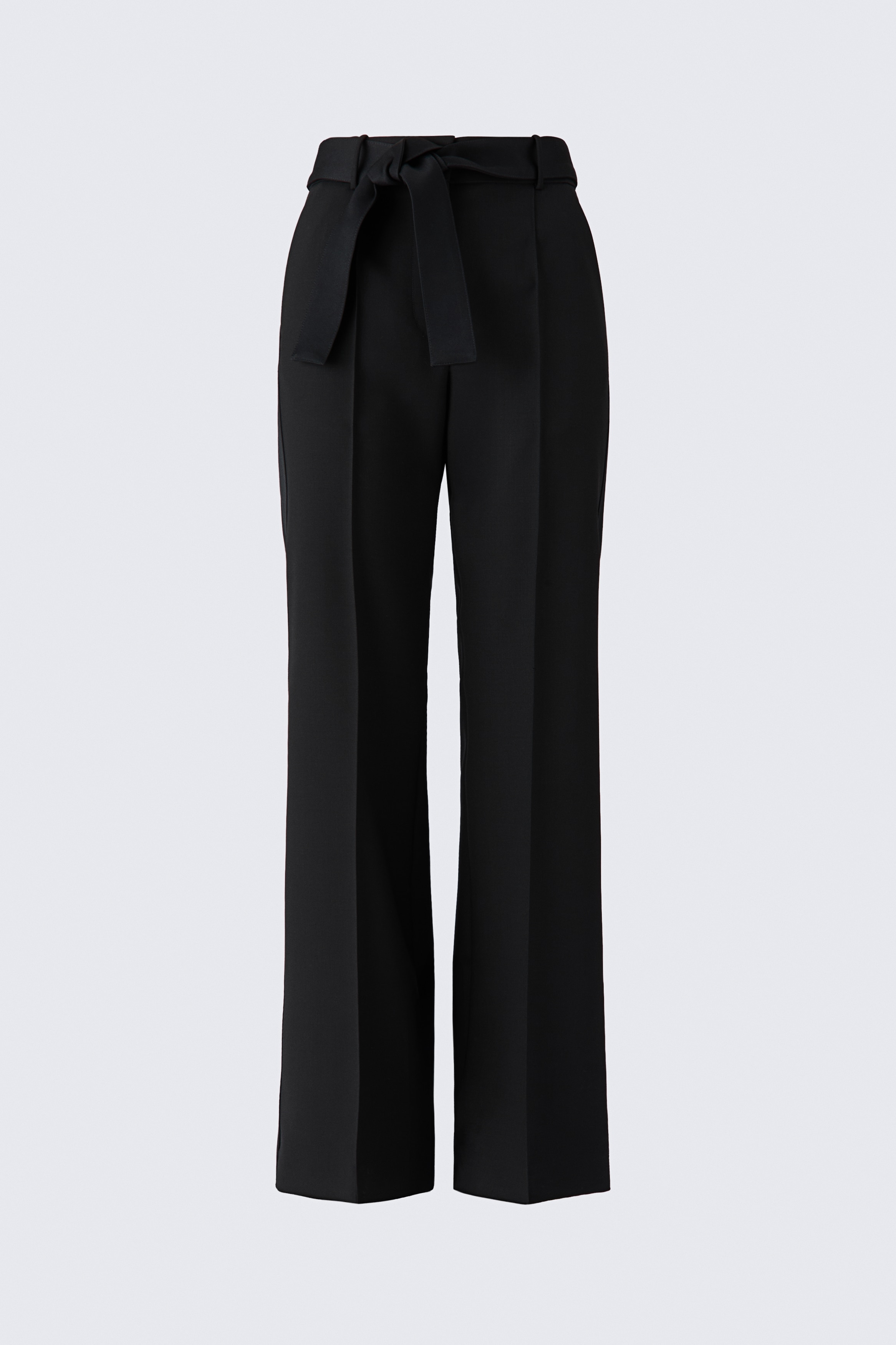Tie-detail wool trousers - Black