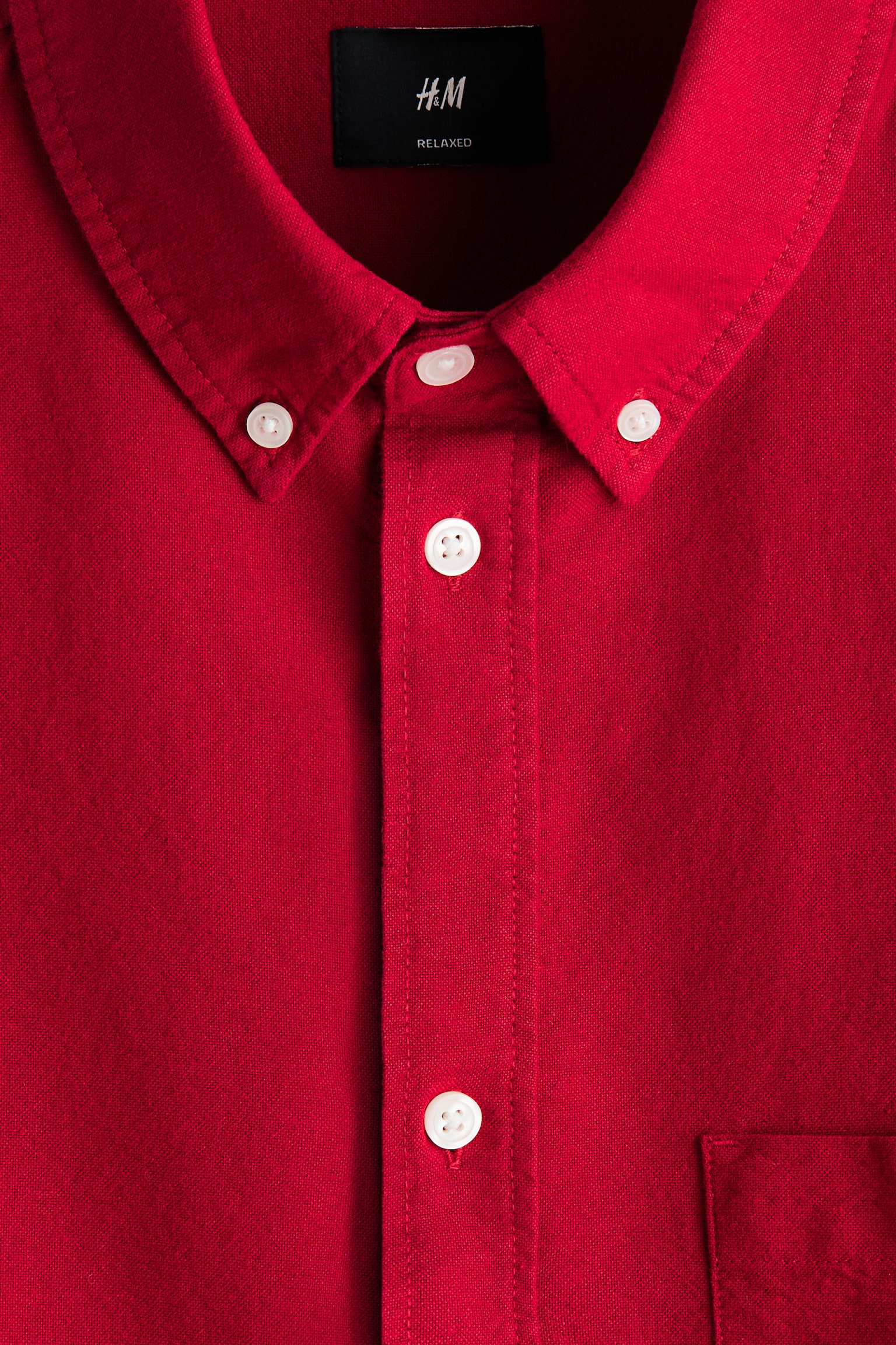 Relaxed Fit Oxford shirt - Red/Green/Striped/Dark blue/White - 3