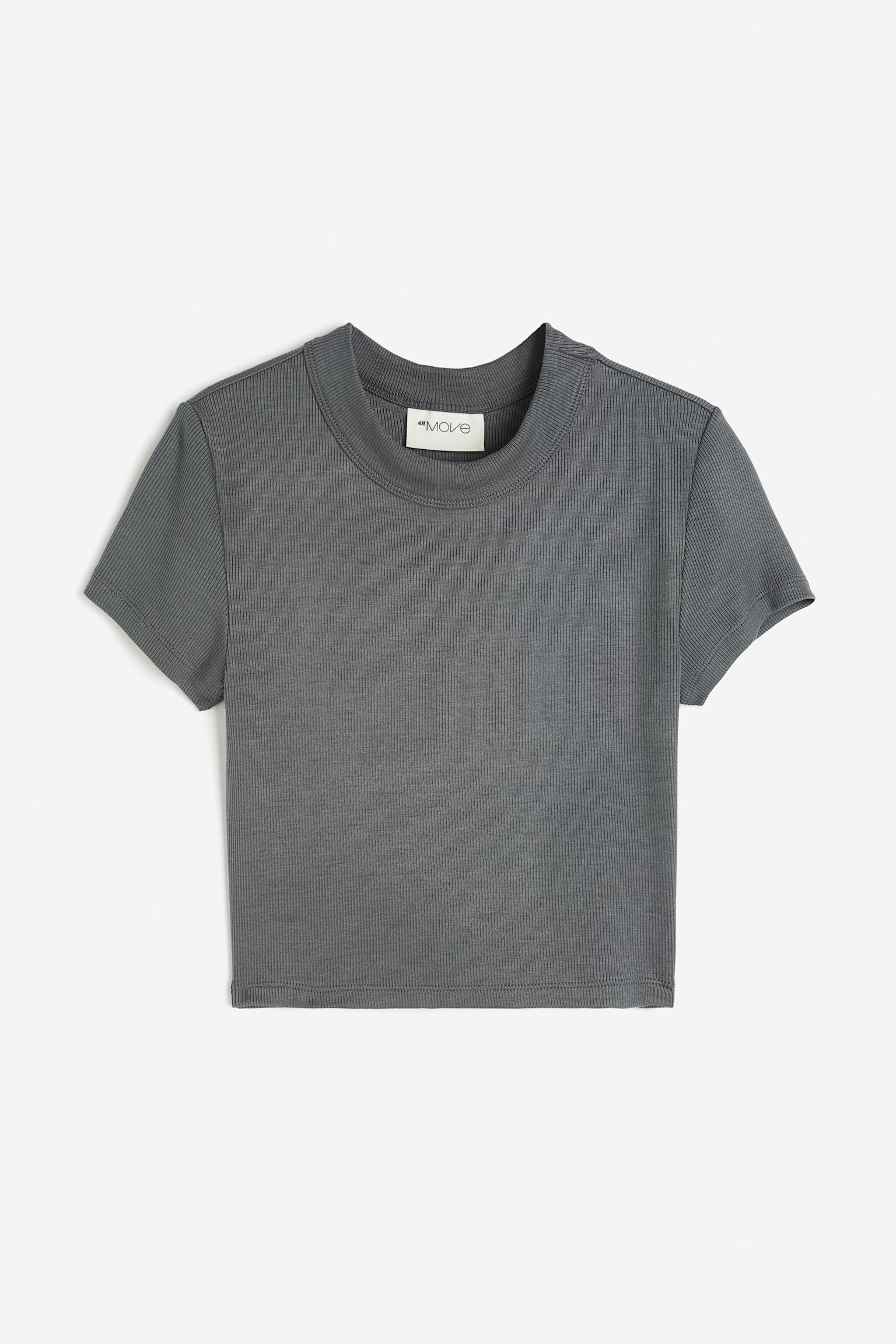 Cropped sports top in DryMove™ - Dark grey/Light grey marl/Light beige/Black - 1