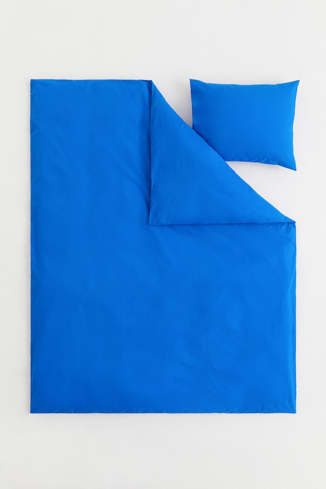 Enkelt sengesett i bomull - Klarblå/Salvie-grønn/Mørk grønn/Lys pastellblå/dc - 4