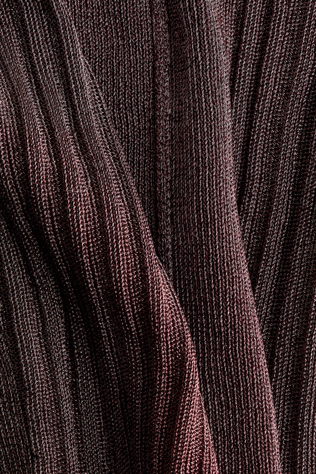 Brown High Neck Ribbed Top