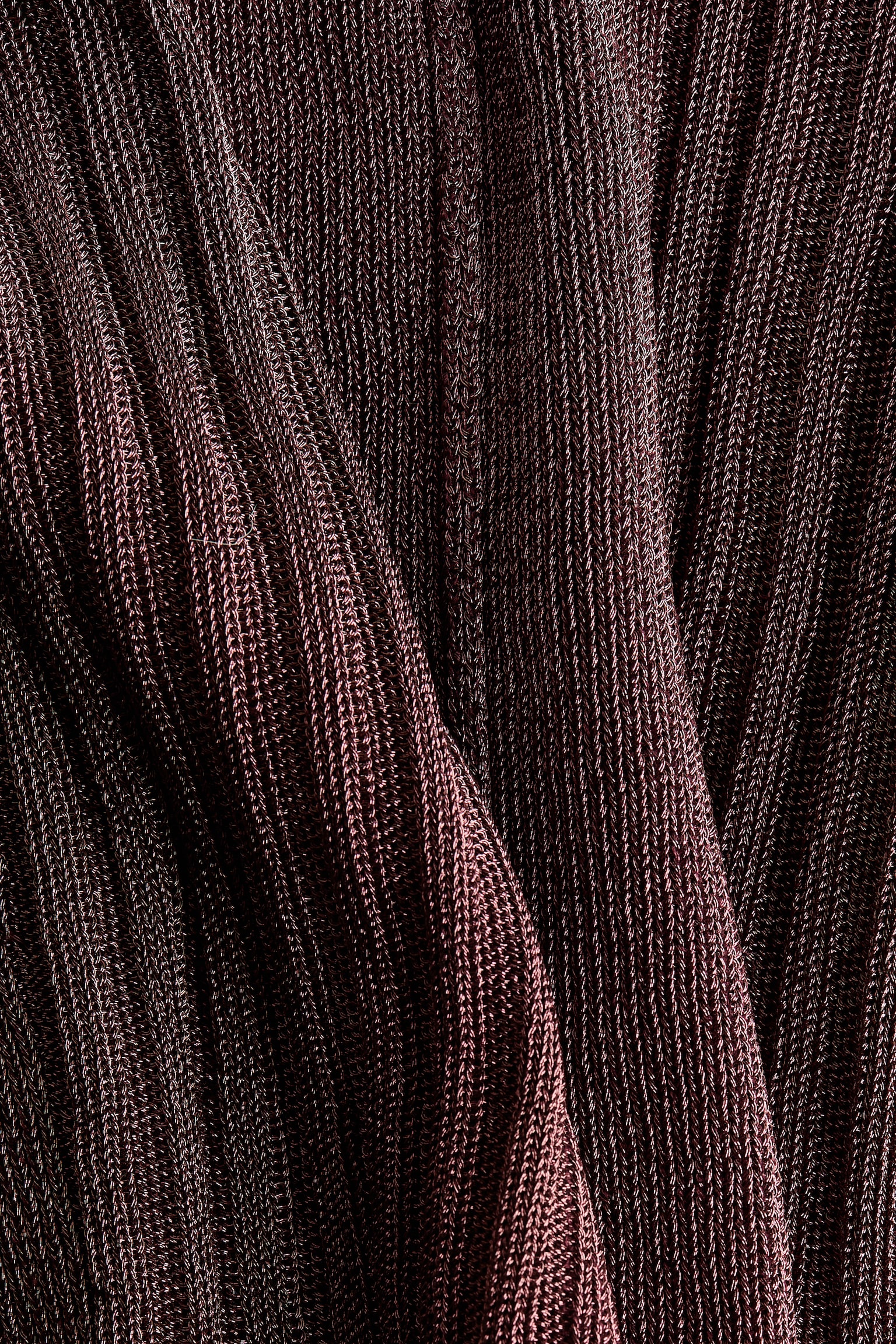 Třpytivý top z žebrovaného úpletu - Tmavě hnědá - 6