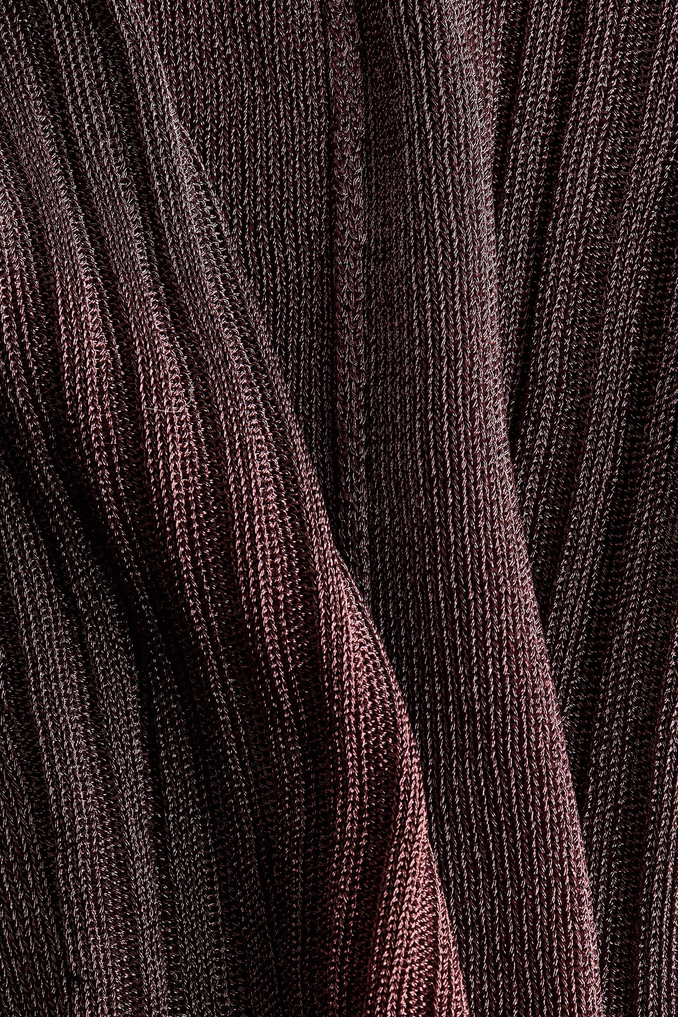 Vis større bilde: Glitrende ribbestrikket topp - Mørk brun - DAME | H&M NO 7