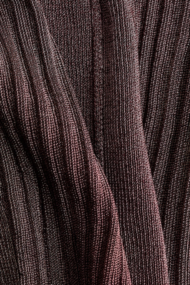 Glittery rib-knit top - Dark brown - 6