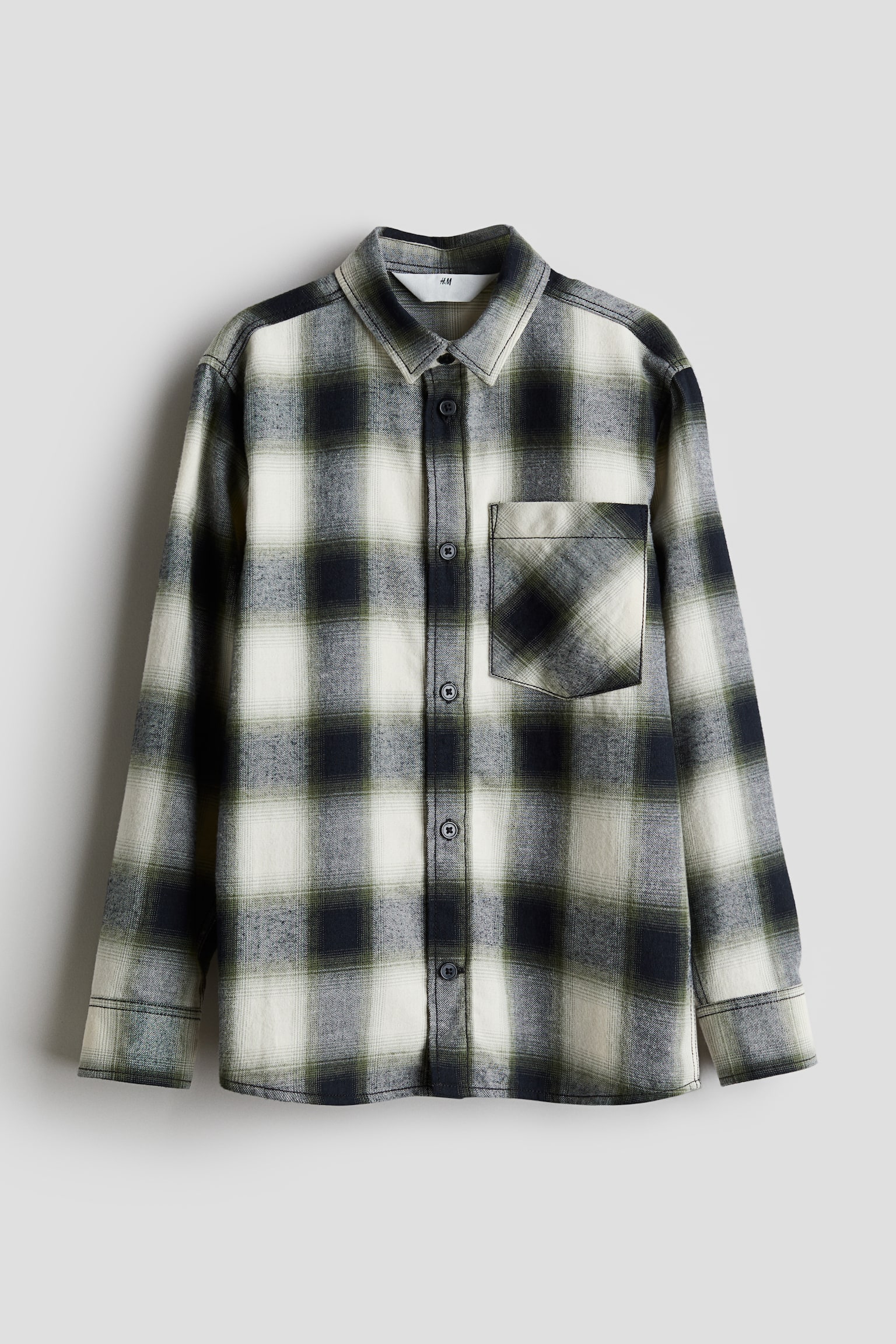 Cotton flannel shirt - Dark green/Checked/Black/Checked/Dark blue/Checked/Red/Checked - 1