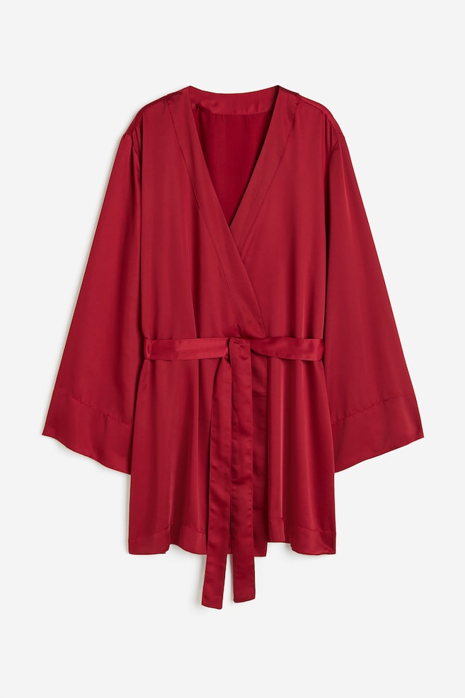 Satin dressing gown - Dark red/Black/Blue/Light pink - 2