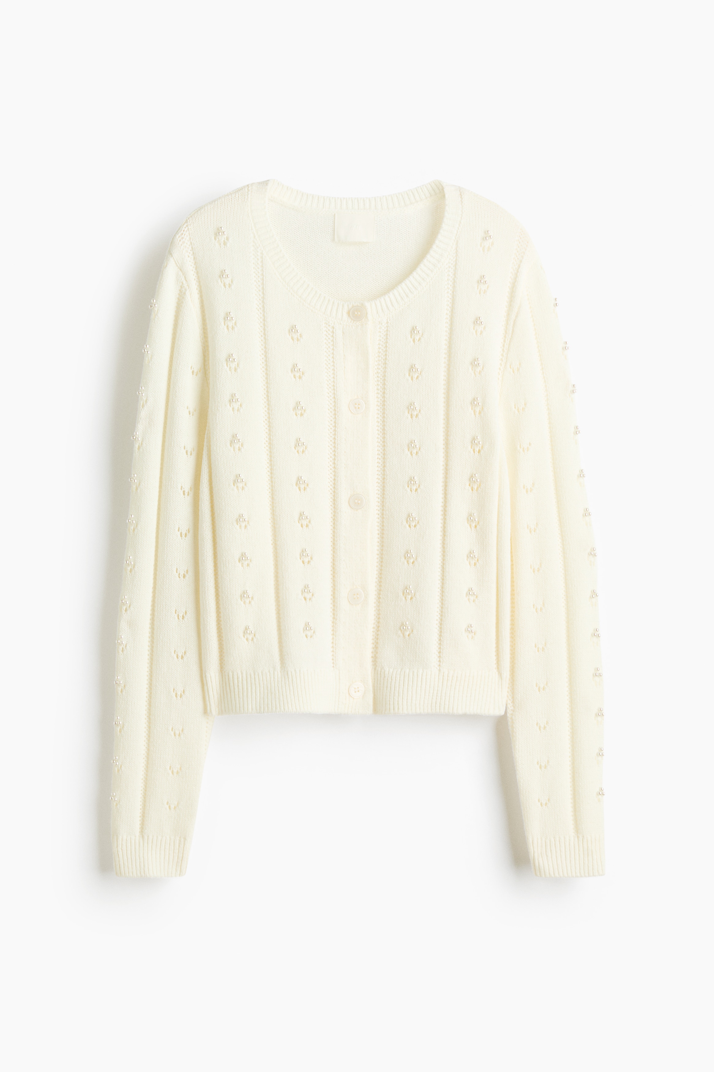 디자인 가디건 - 화이트/라이트 더스티 터쿼이스