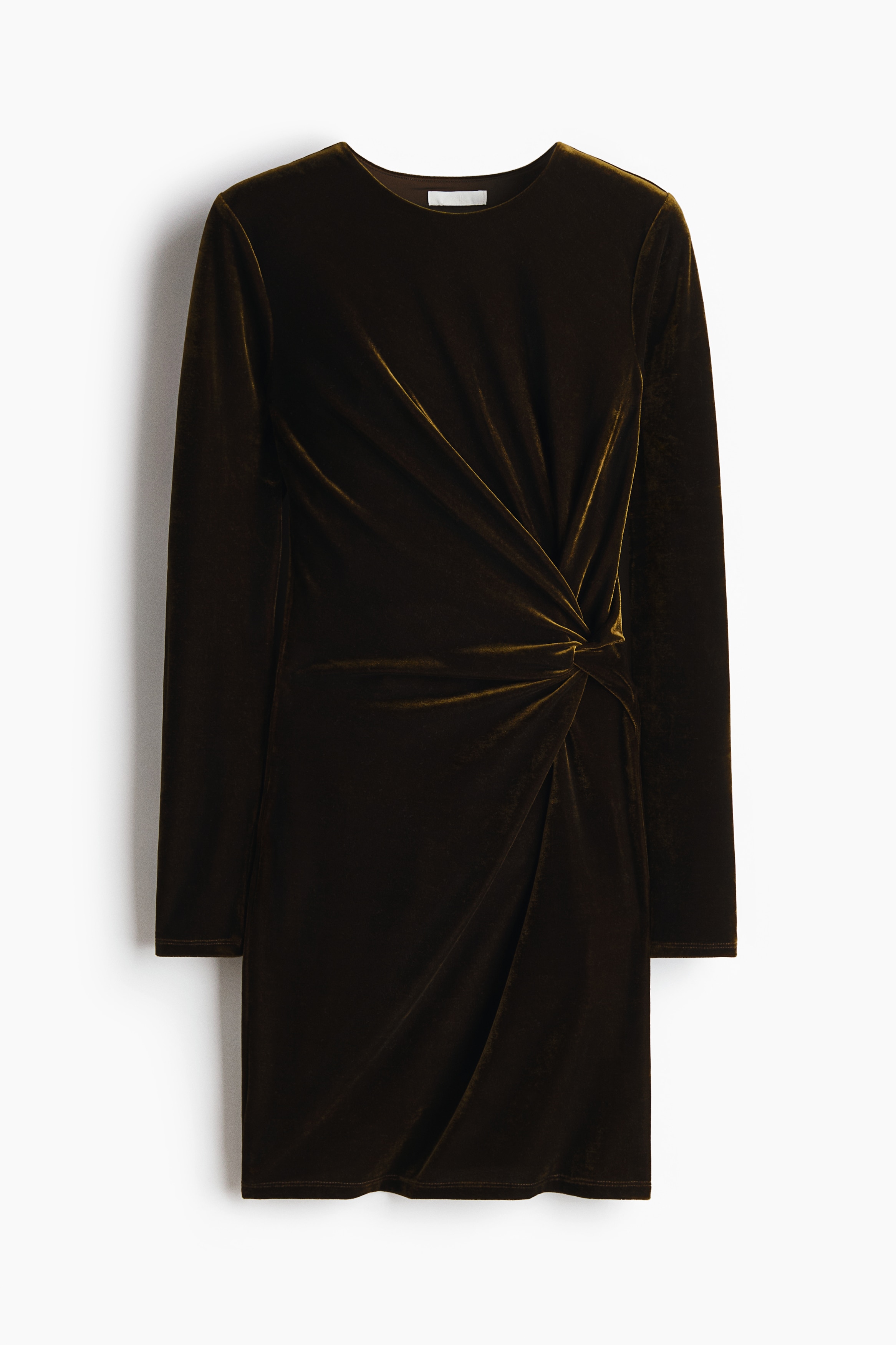 Šaty se stočeným detailem - Tmavě zelená/Tmavě hnědá/Černá/třpytivá/Černá