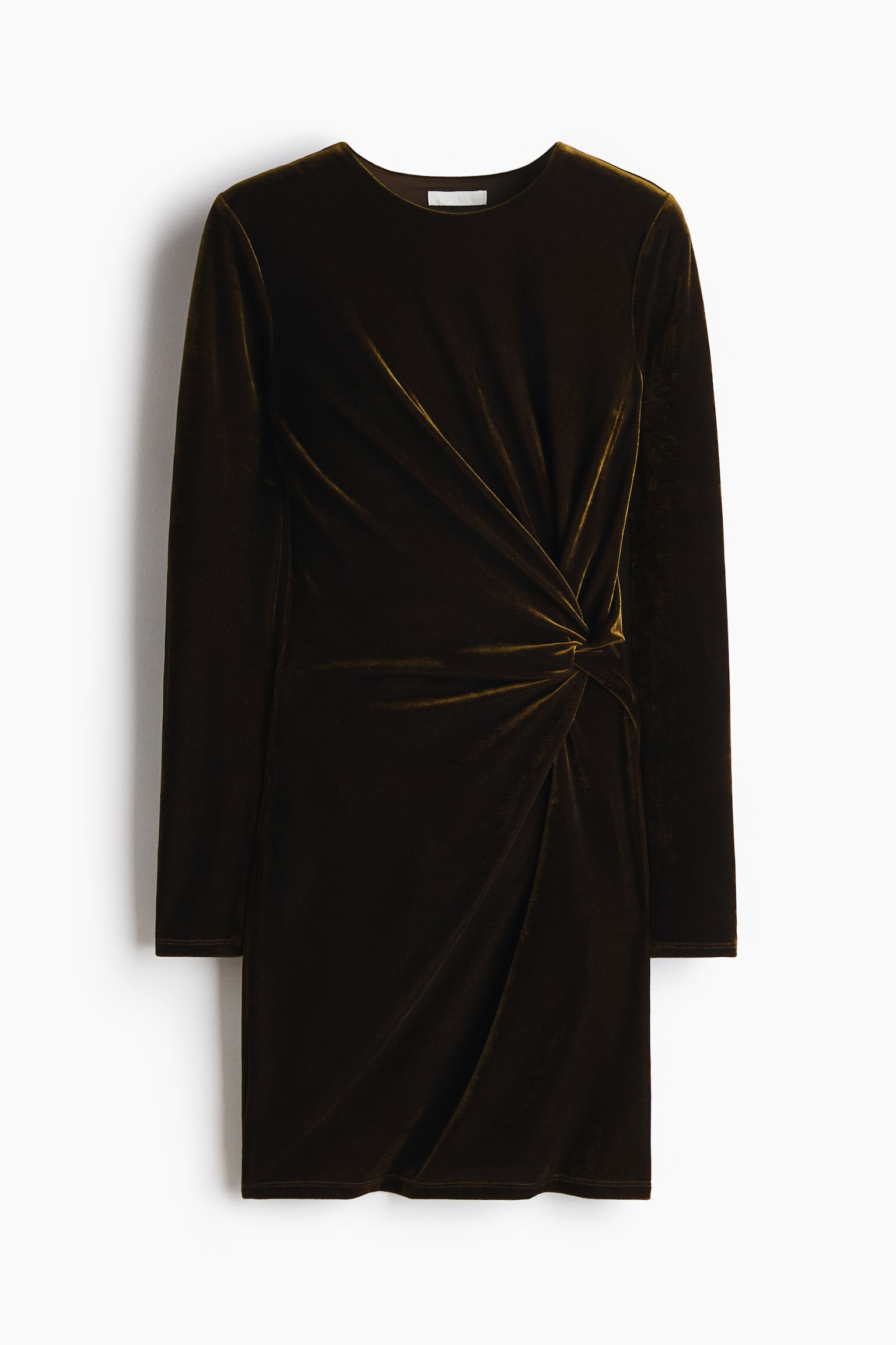 Jurk met gedraaid detail - Donkergroen/Donkerbruin/Zwart/glitters/Zwart - 2