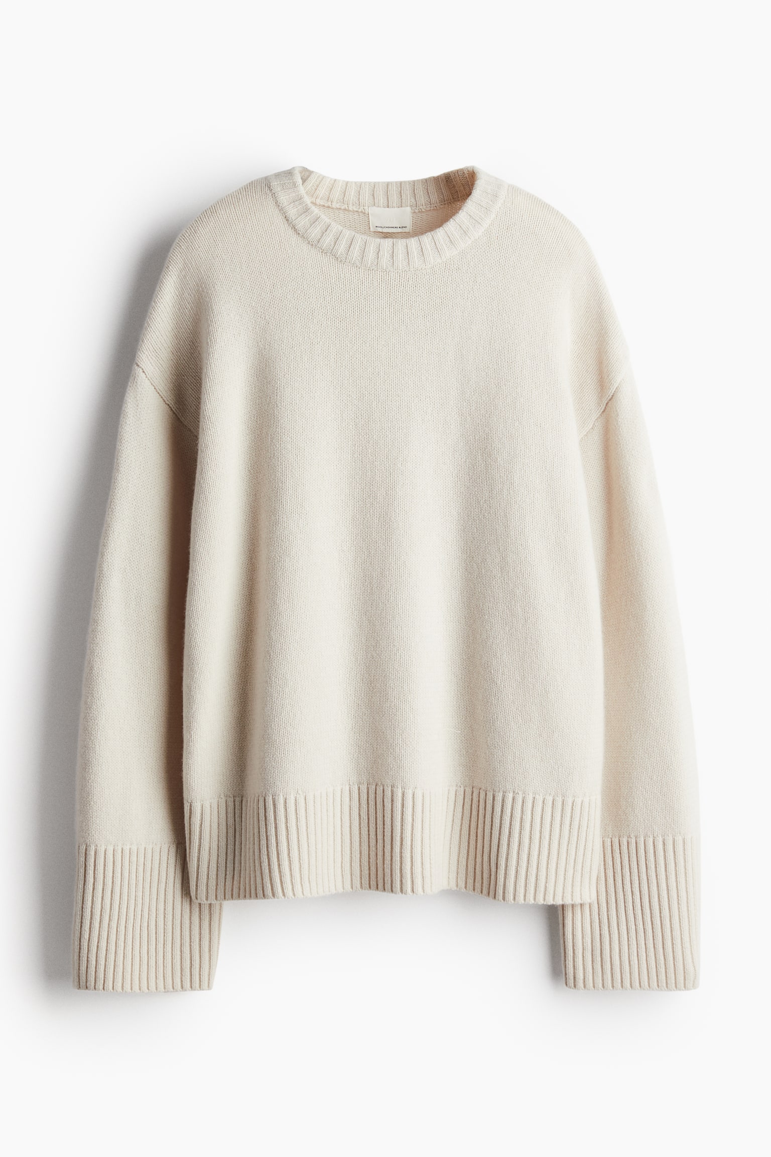 Oversized cashmere-blend jumper - Light beige/Dark grey/Black/Greige - 2