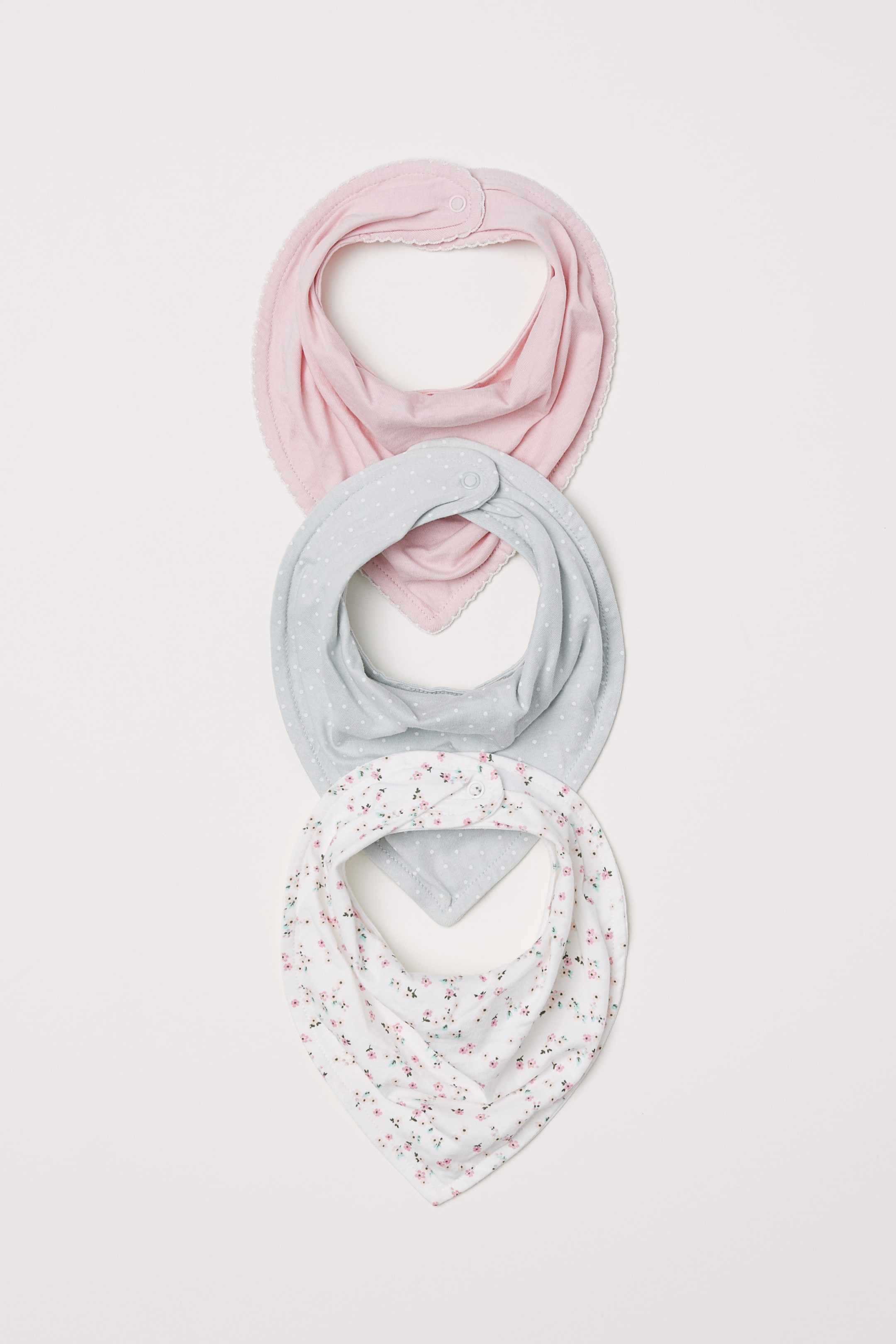 Größeres Bild ansehen: 3er-Pack Dreieckstücher - Naturweiß/Geblümt - Kids | H&M DE 1