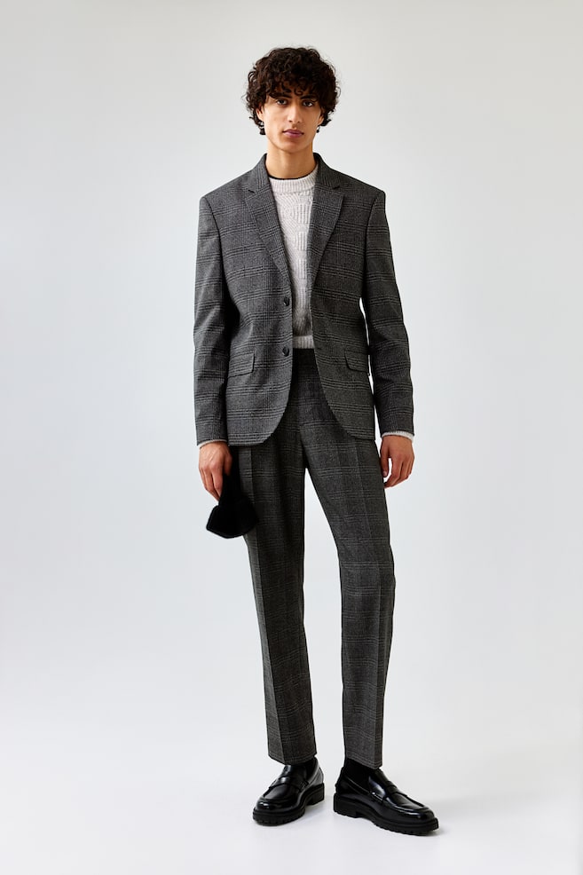 Regular Fit Jacket - Dark grey/Checked/Beige/Checked - 5