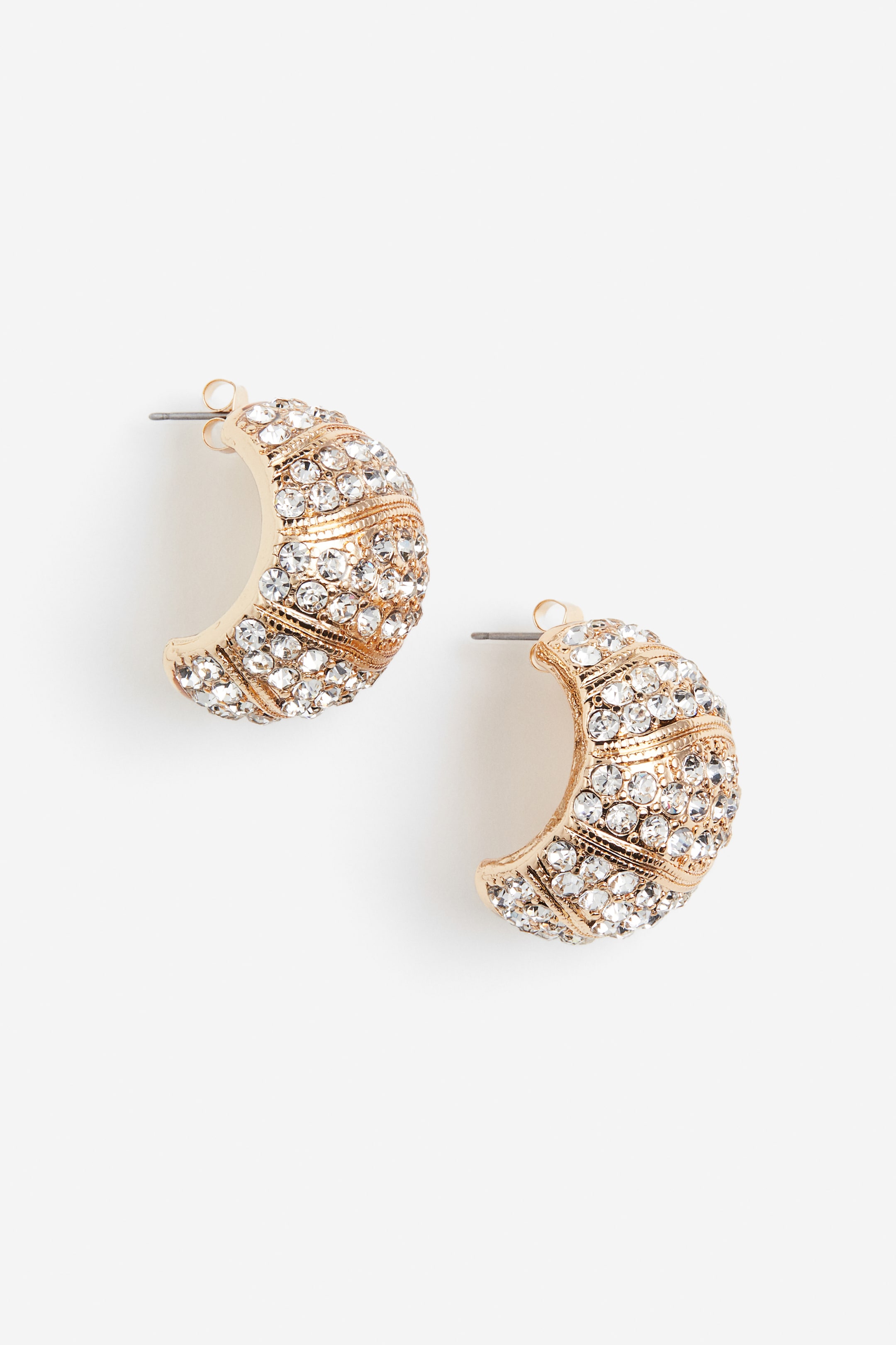 Wide Rhinestone Earrings