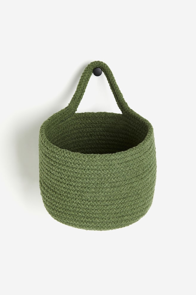 Cotton wall storage basket - Deep green/Beige/Black/Brown - 1