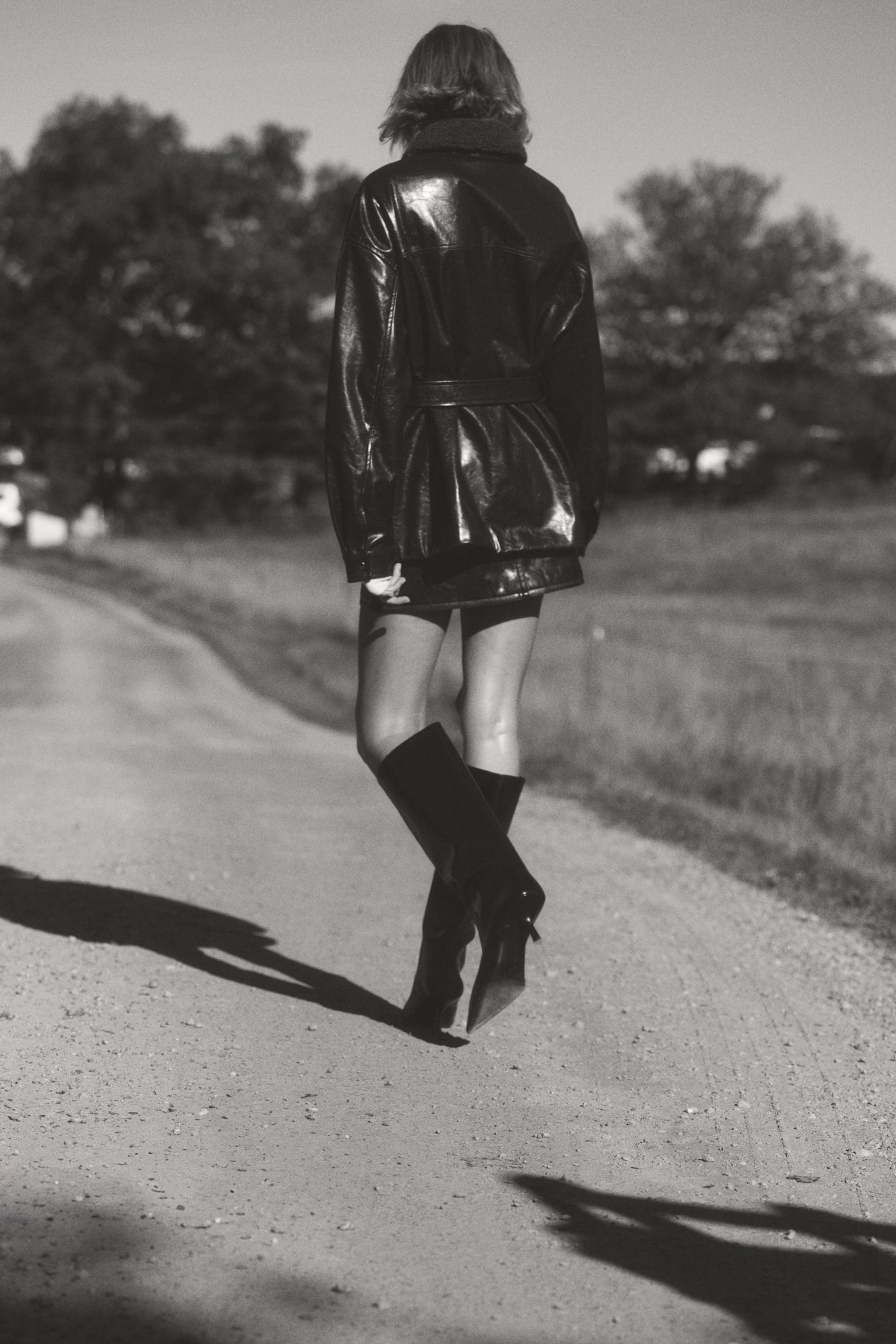 Coated belted jacket - Dark brown - 4