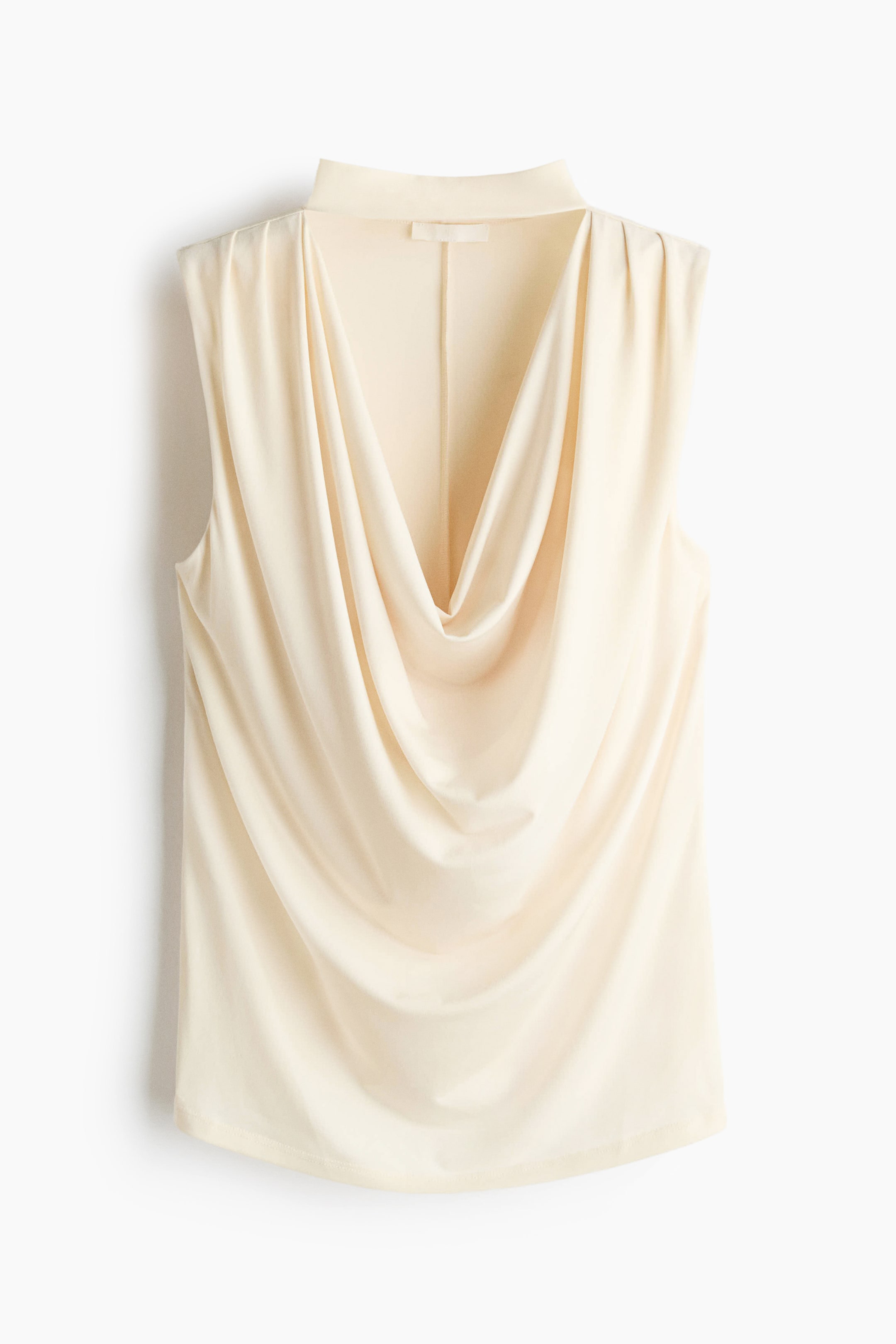 Draped Top with Stand-Up Collar
