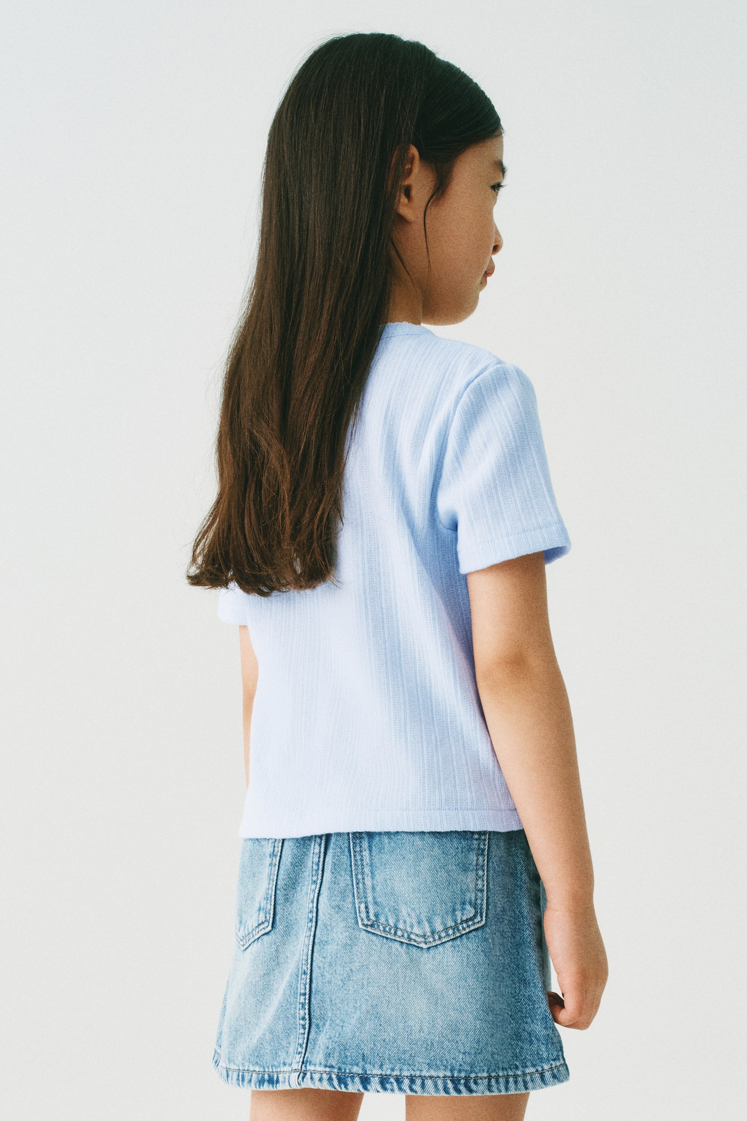 Layered pointelle top - Màu xanh dương nhạt - 5