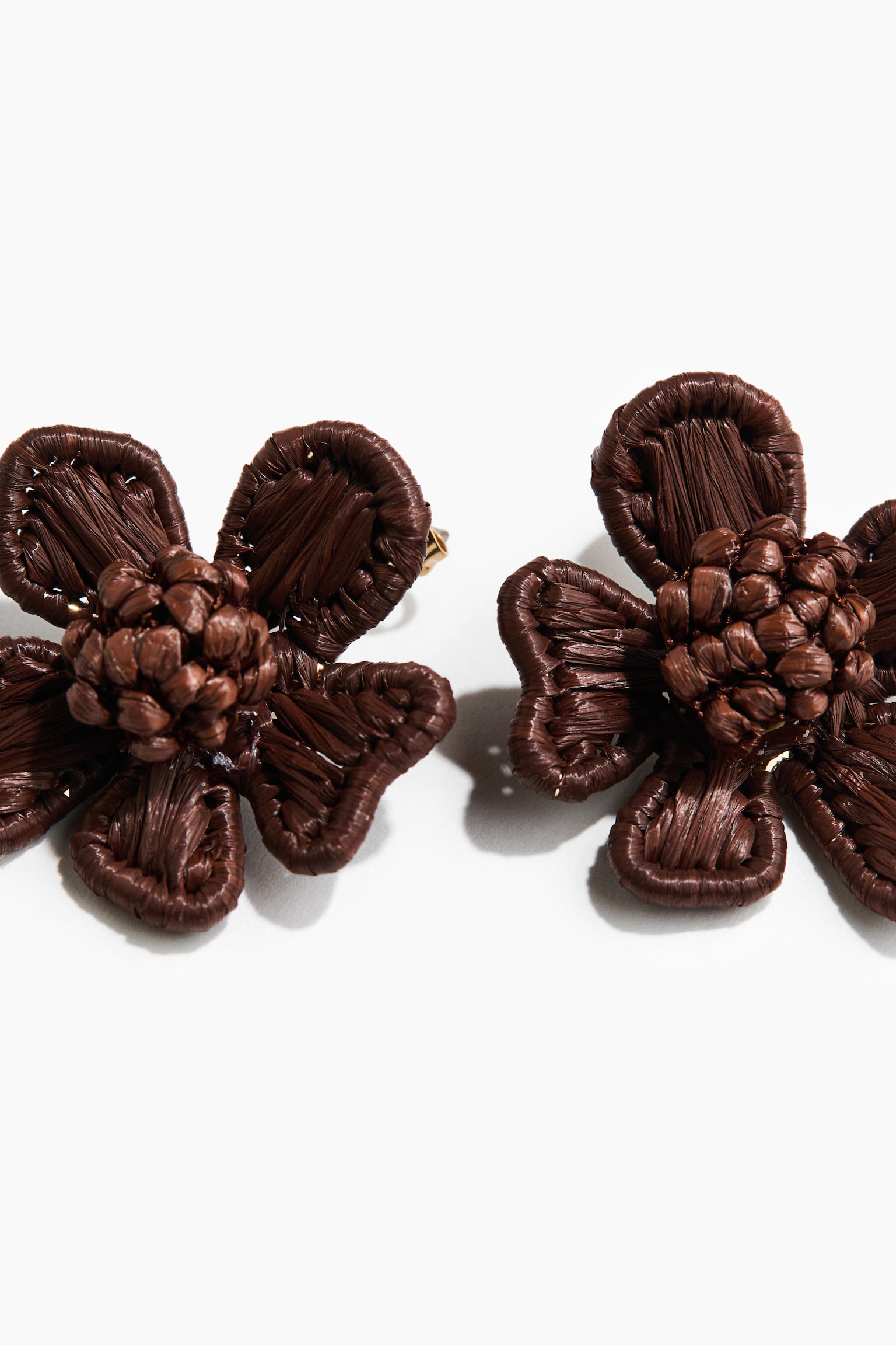 Boucles d'oreilles fleurs-Marron foncé - 3