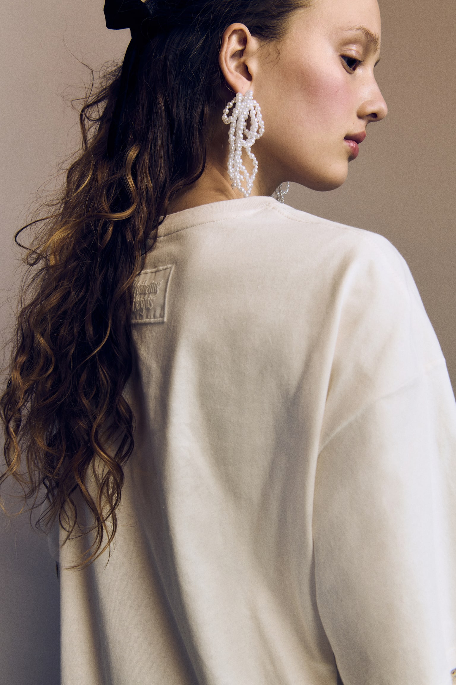 Oversized printed T-shirt - Cream/Wuthering Heights - 6