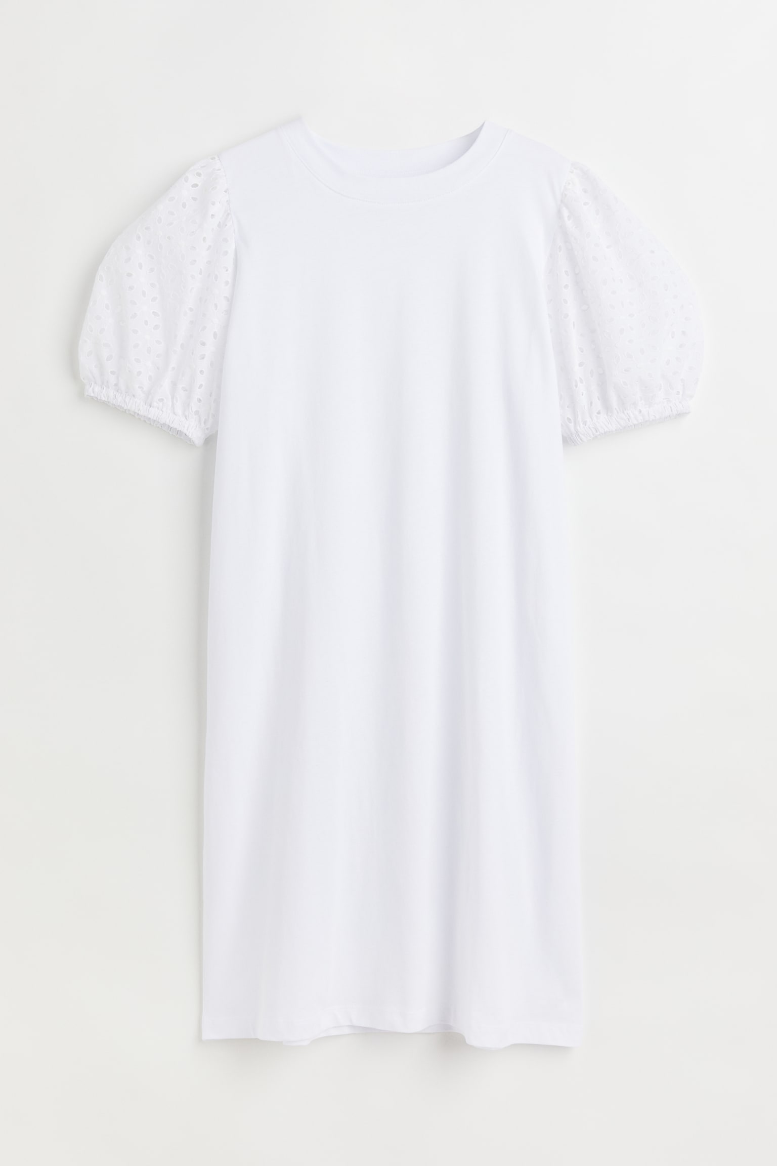 Broderie Anglaise Dress - White/Black - 1