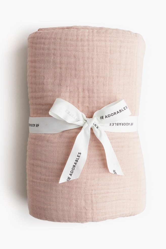 Muslin Crib Duvet Cover Set - Light dusty pink/Light taupe - 1