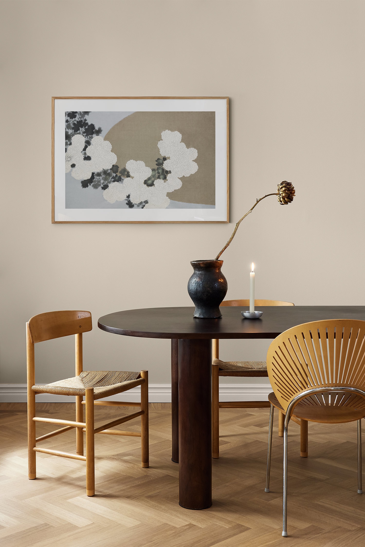 Blossom Momoyogusa Plakat - Beige/hvid