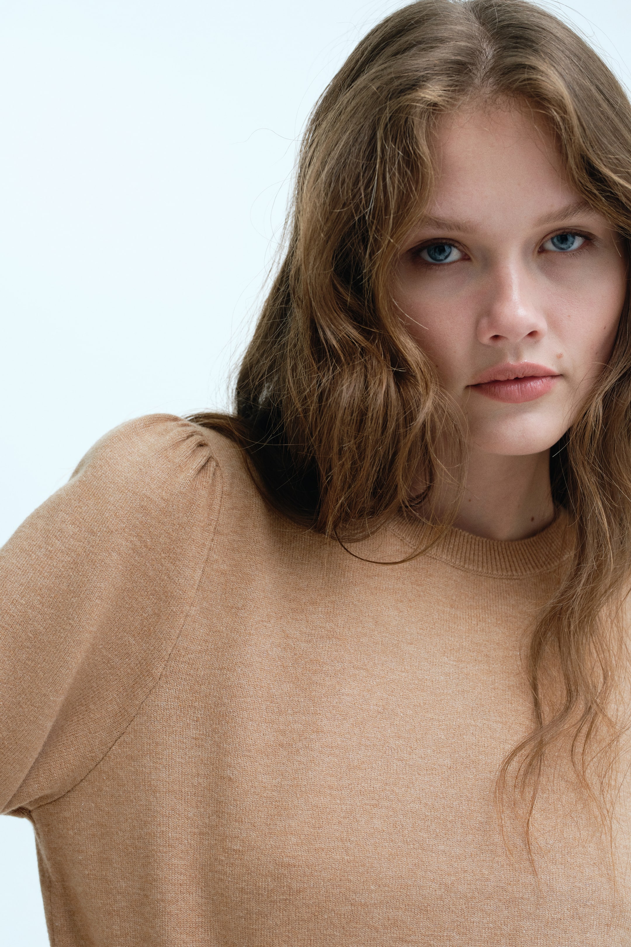 Ingrandisci l'immagine: Pullover con maniche sbuffo - Beige scuro - DONNA | H&M CH 2