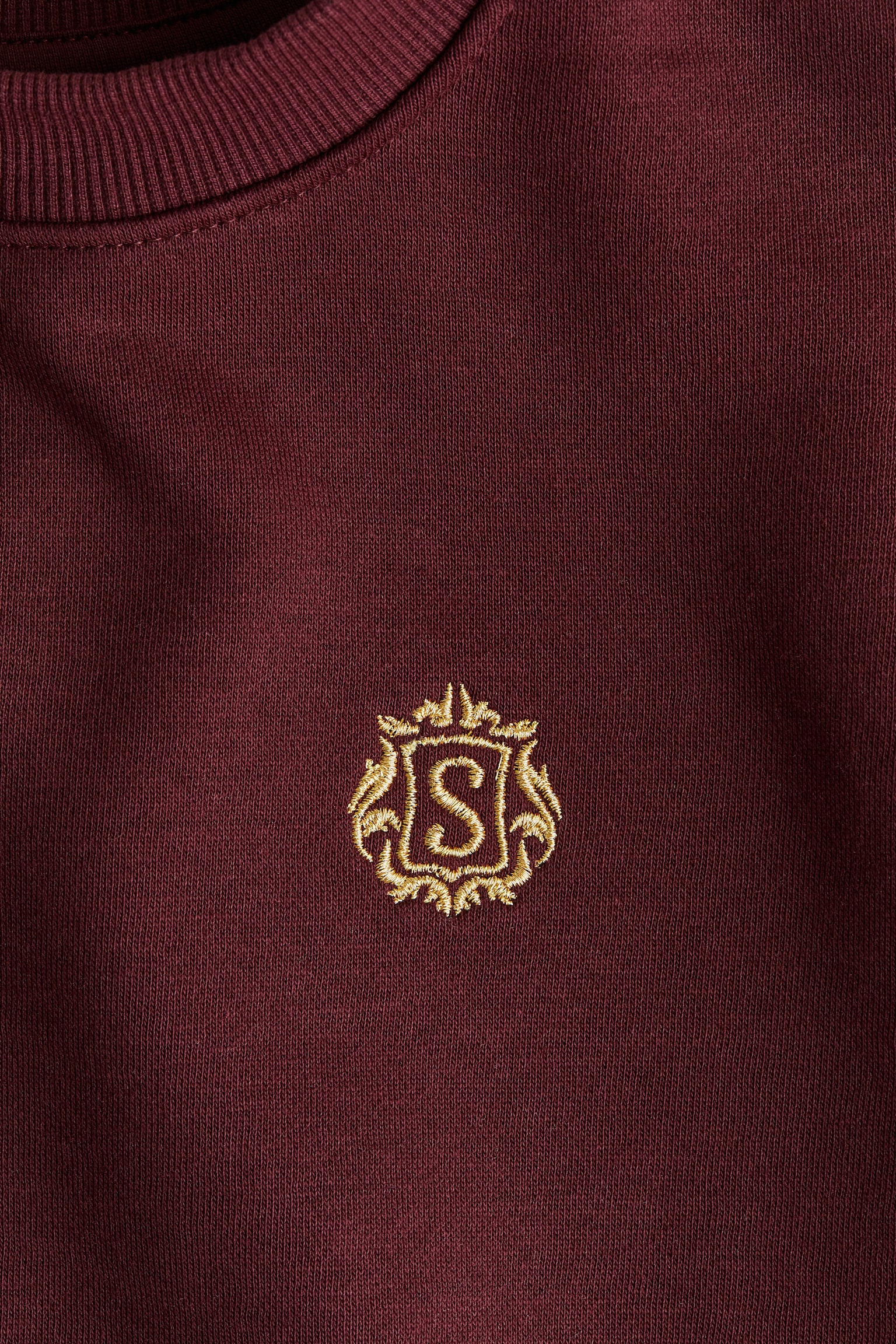 Embroidery-detail sweatshirt - Dark red/Light beige/WH - 2