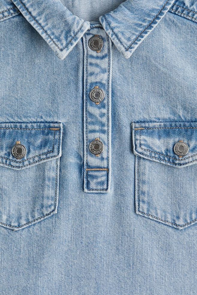 Blusenkleid aus Denim-Helles Denimblau - 2