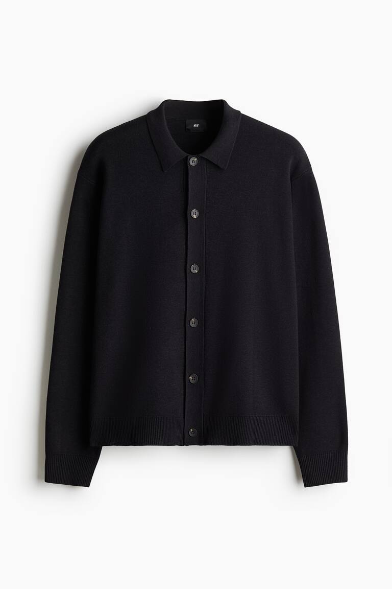 ルーズフィット 襟付きカーディガン - ネイビーブルー - Men | H&M JP