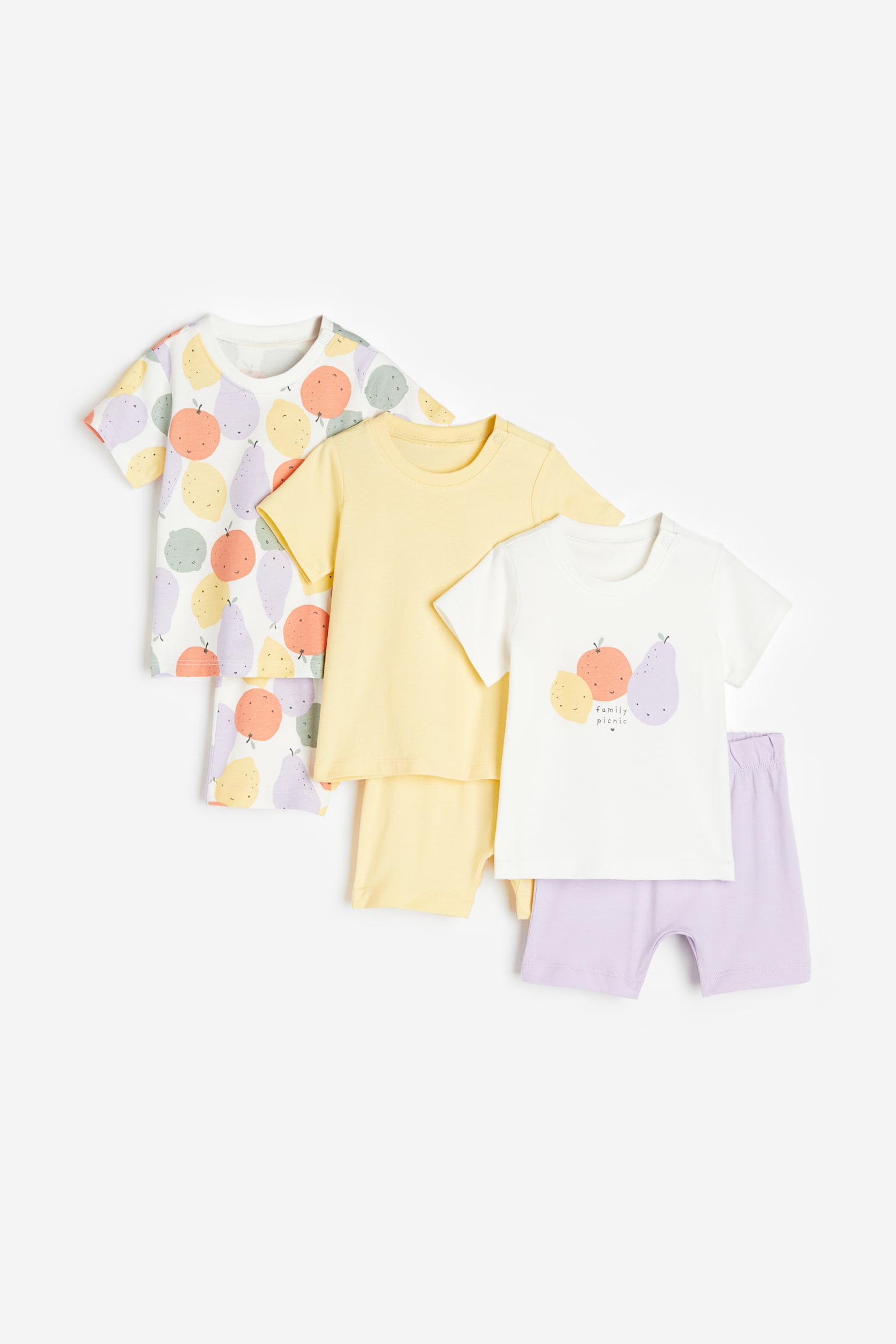 3-pack pyjamas - Lilac/Fruit/Dusty blue/Aeroplanes/Blue/Striped